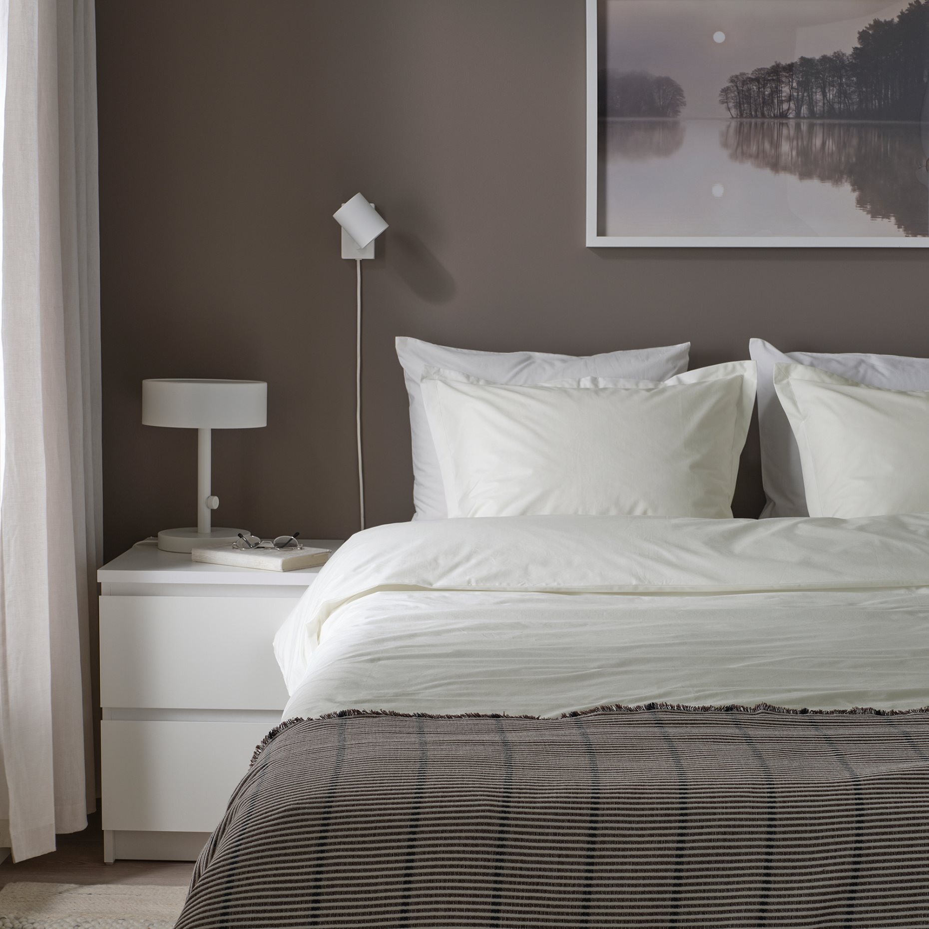 HAMPFLOCKEL, παπλωματοθήκη και μαξιλαροθήκη, 150x200/50x60 cm, 706.063.88