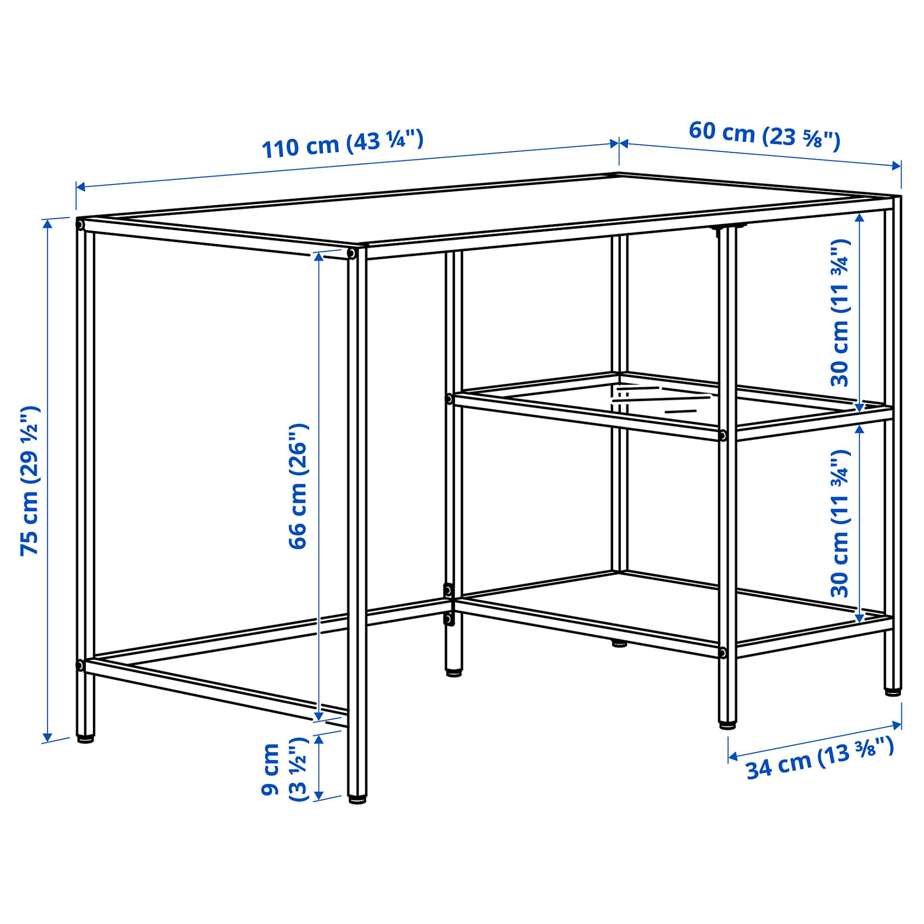 VITTSJÖ, desk, 110x60 cm, 706.074.39