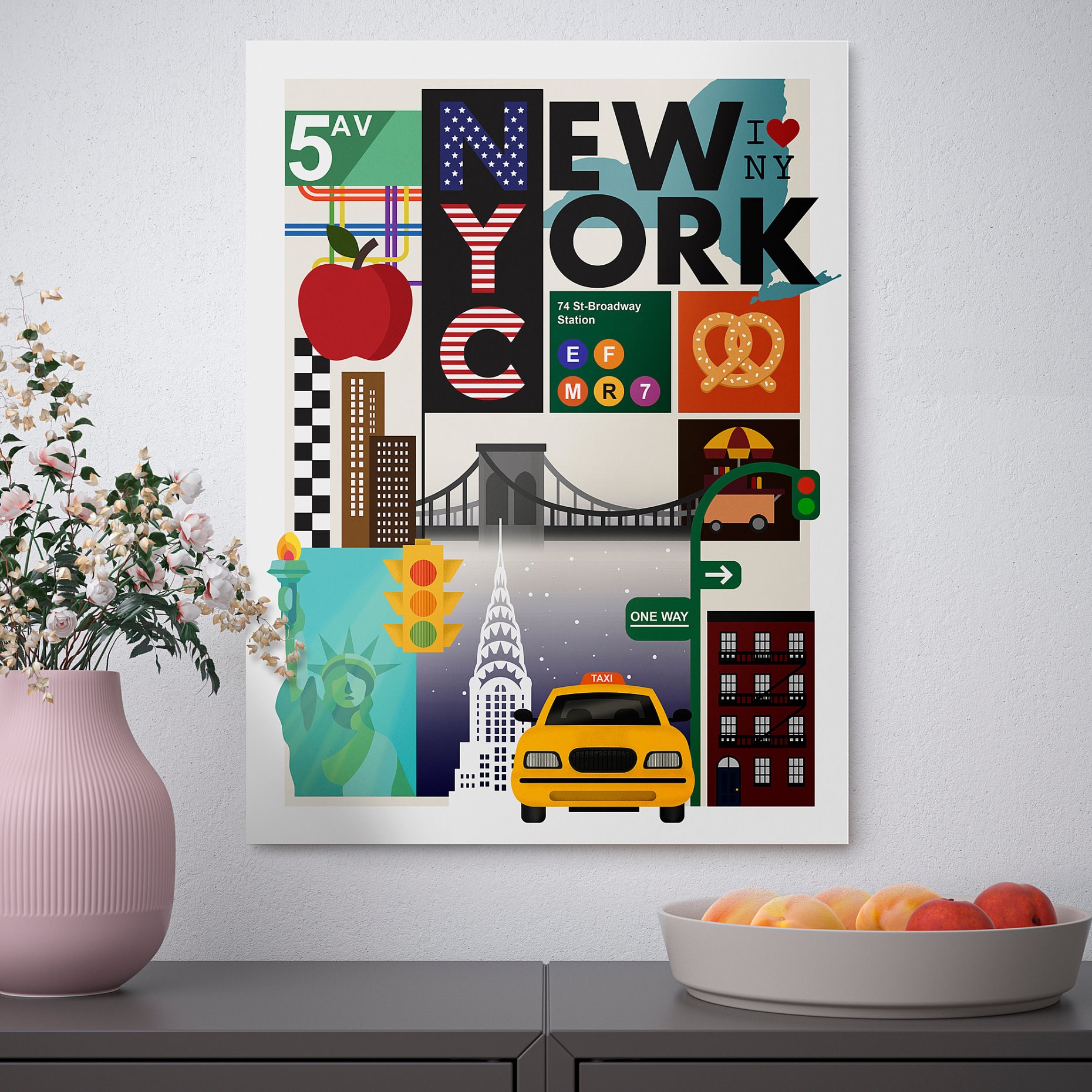 PJÄTTERYD, picture/New York, 30x40 cm, 706.187.82