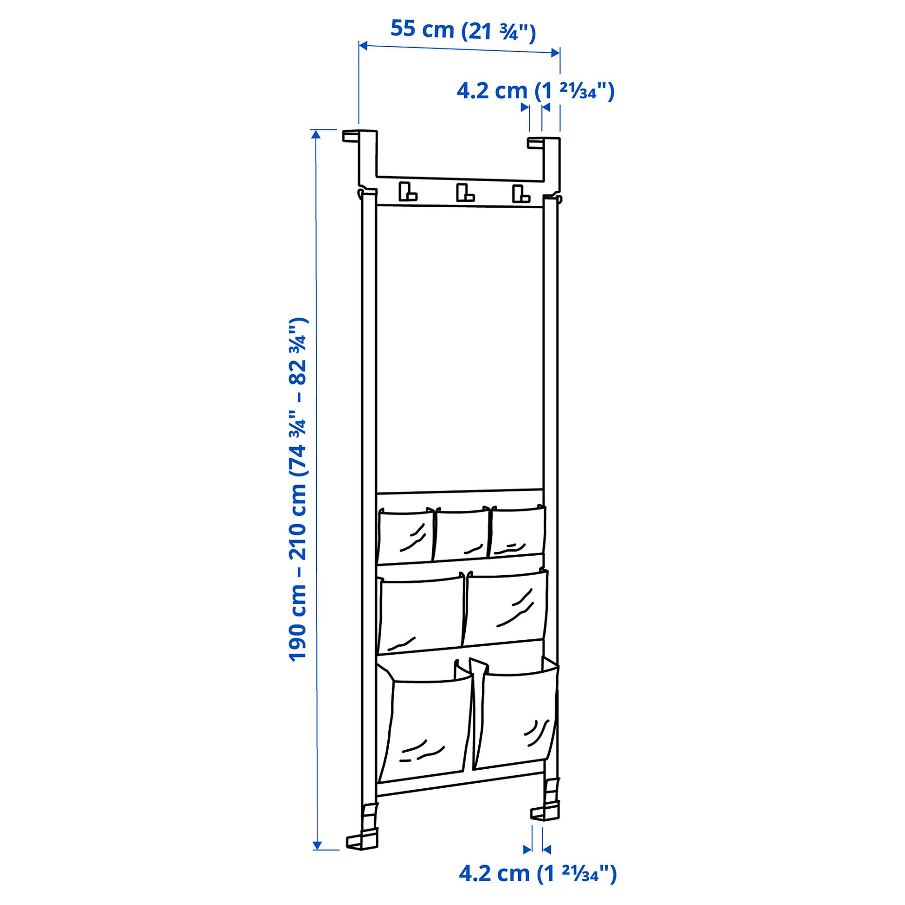 KOMPISHÄNG, hanger for door, 55 cm, 706.288.04