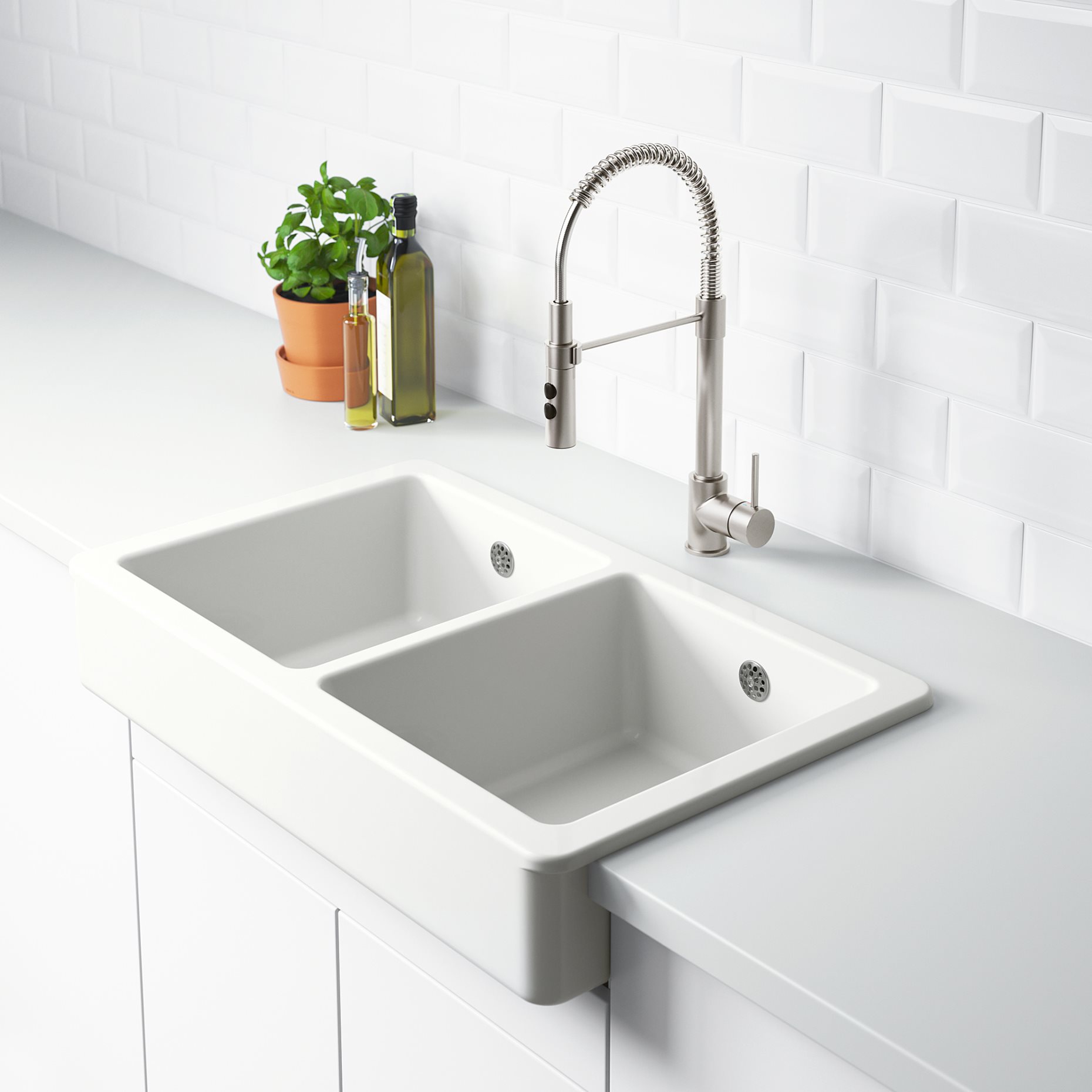 HAVSEN, sink bowl 2 bowls with visible front, 82x48 cm, 792.502.65