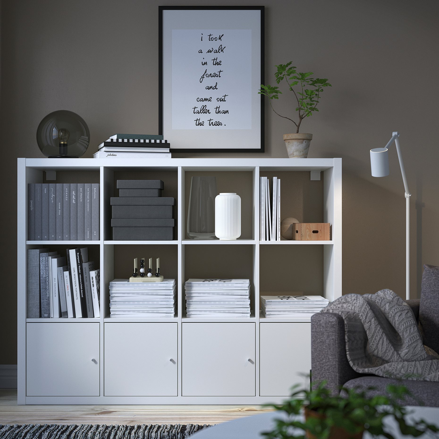 KALLAX, shelving unit with 4 inserts, 792.782.50