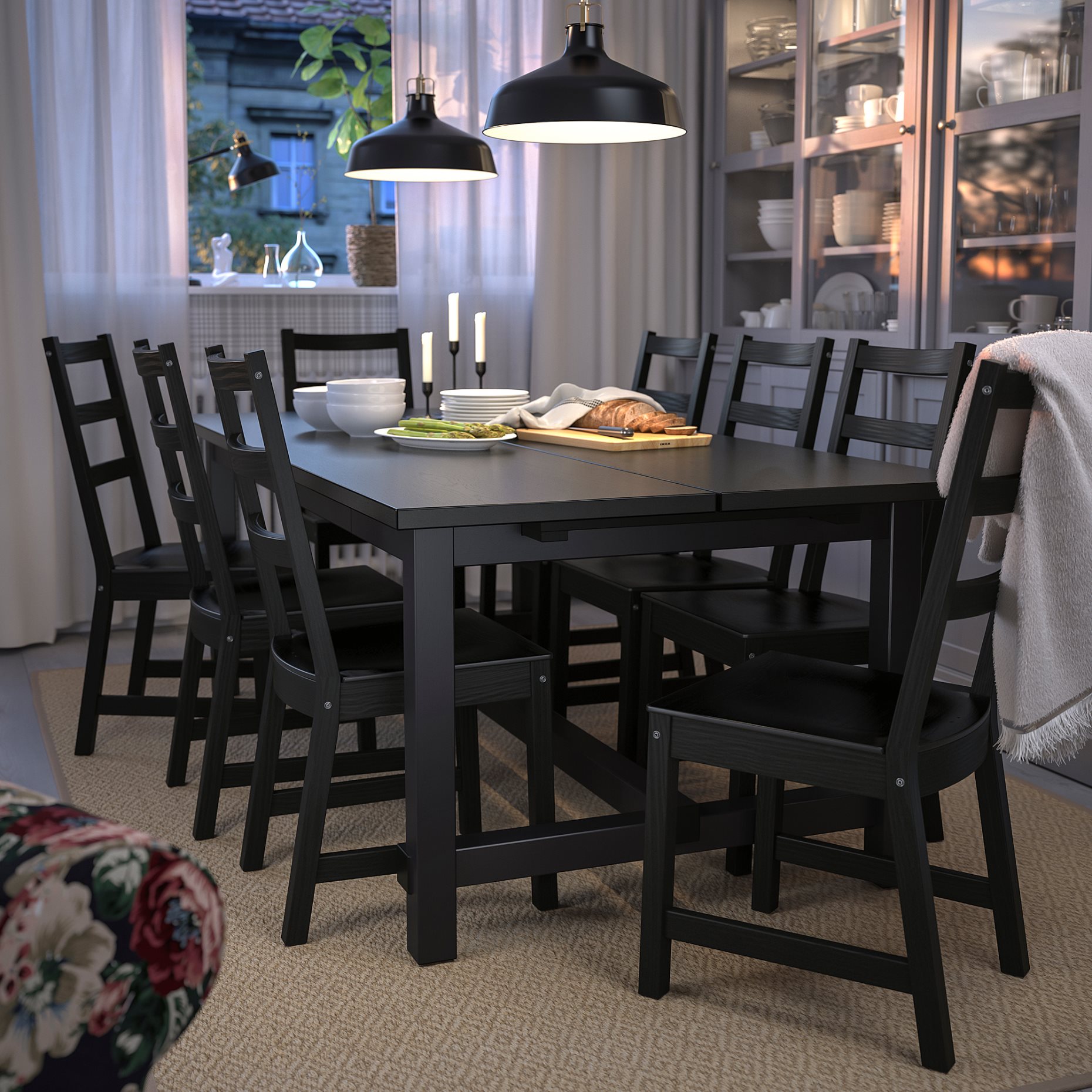 NORDVIKEN/NORDVIKEN, table and 6 chairs, 793.047.63