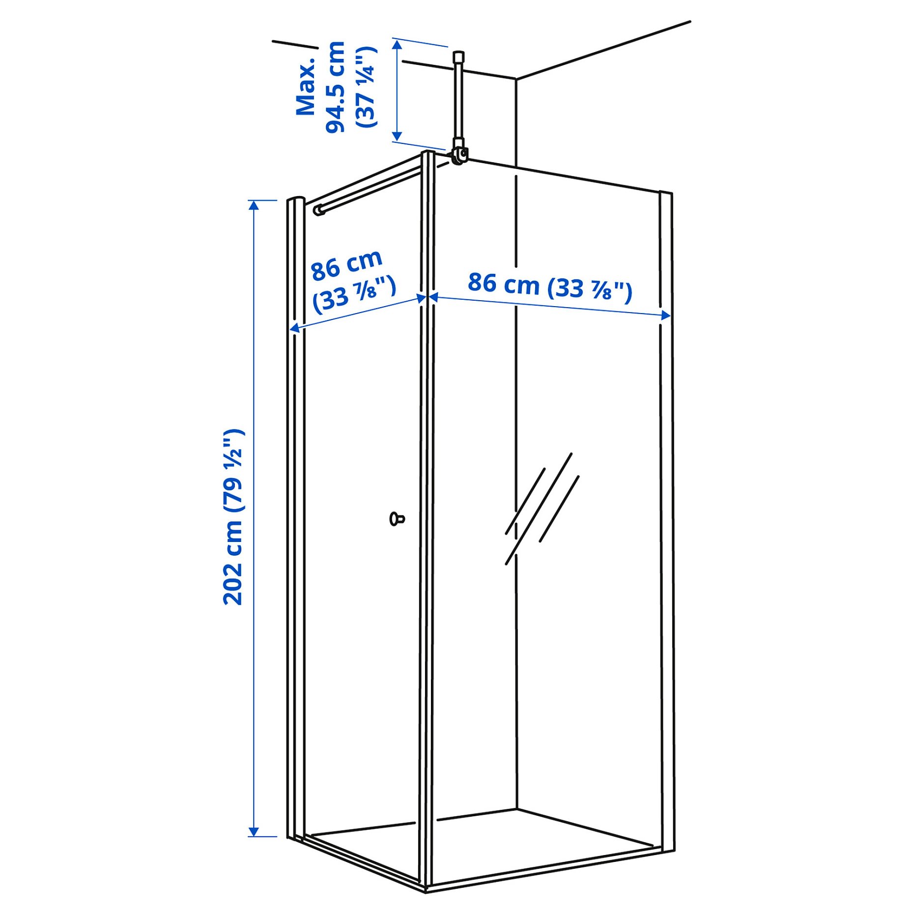 OPPEJEN, shower enclosure, 793.262.51