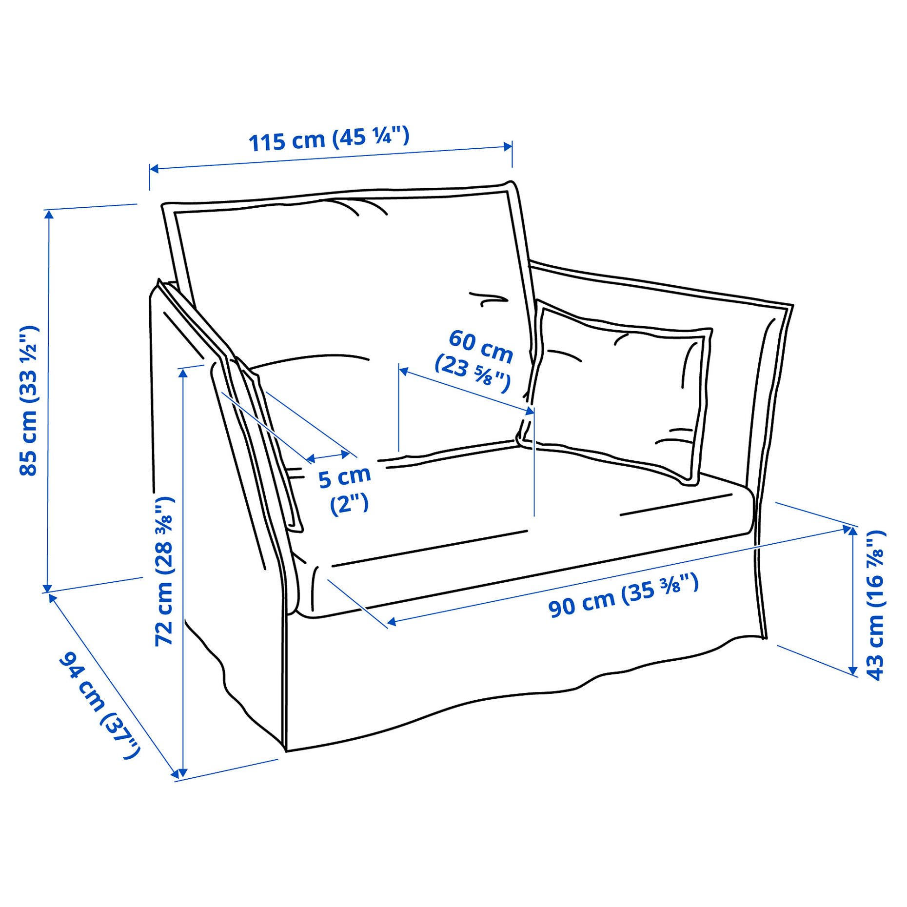 BACKSÄLEN, 1,5-seat armchair, 793.932.07