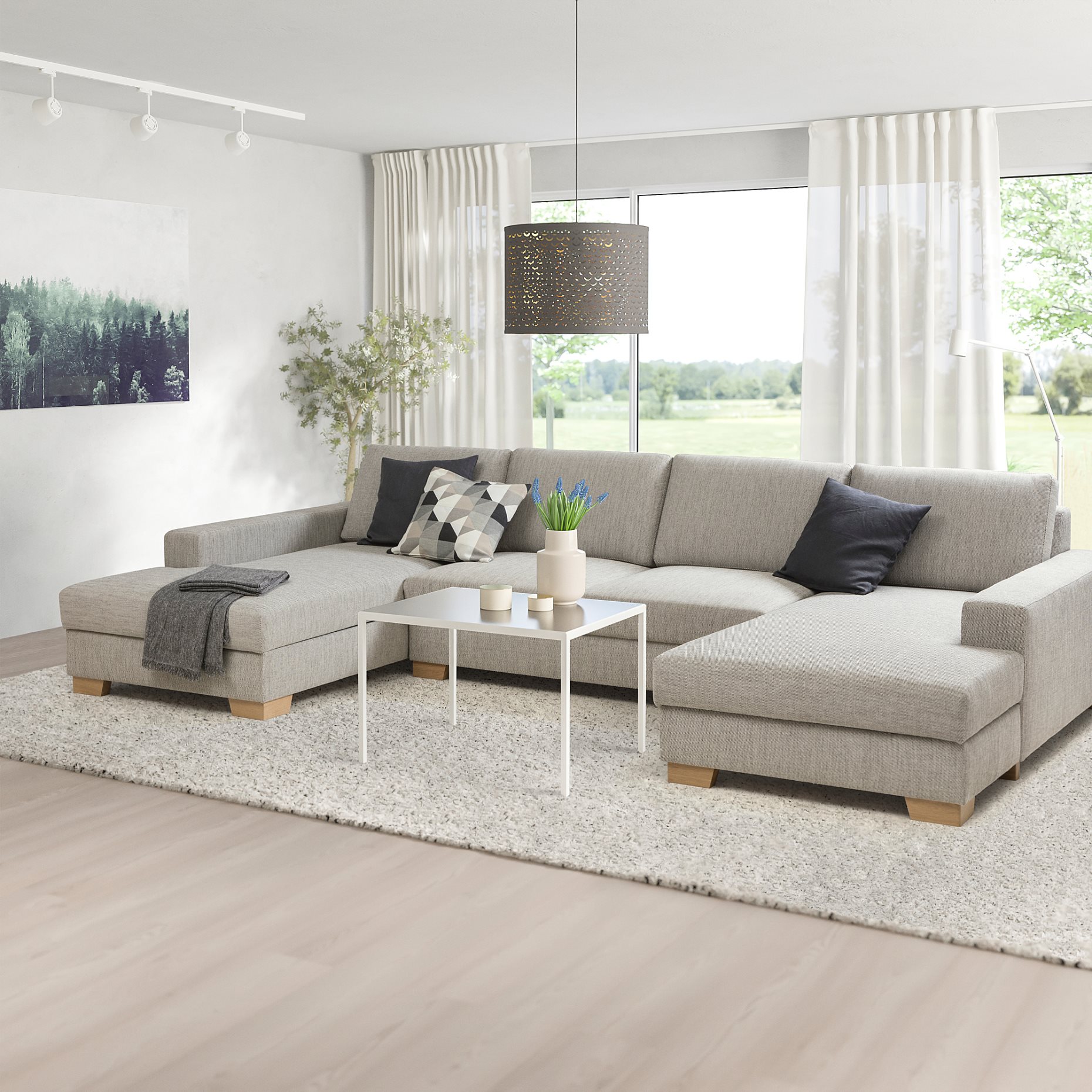 SÖRVALLEN, 4-seat sofa with chaise longues, 794.194.10