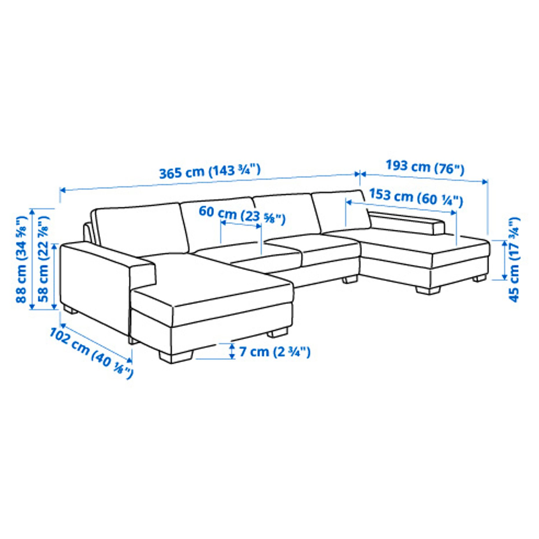 SÖRVALLEN, 4-seat sofa with chaise longues, 794.194.10