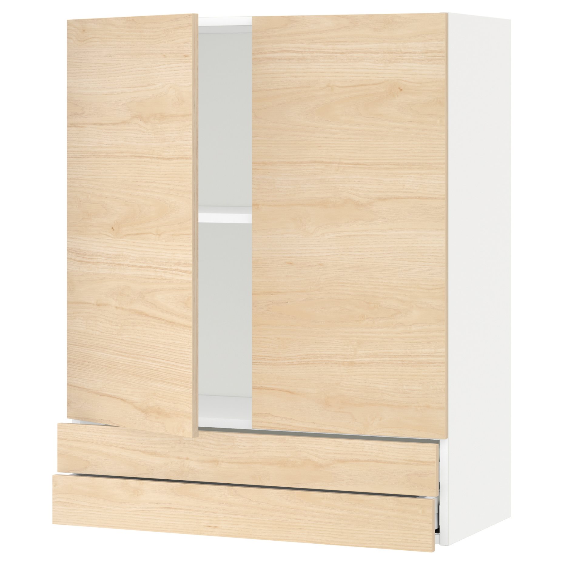 METOD, wall cabinet with 2 doors/2 drawers, 80x100 cm, 794.549.84