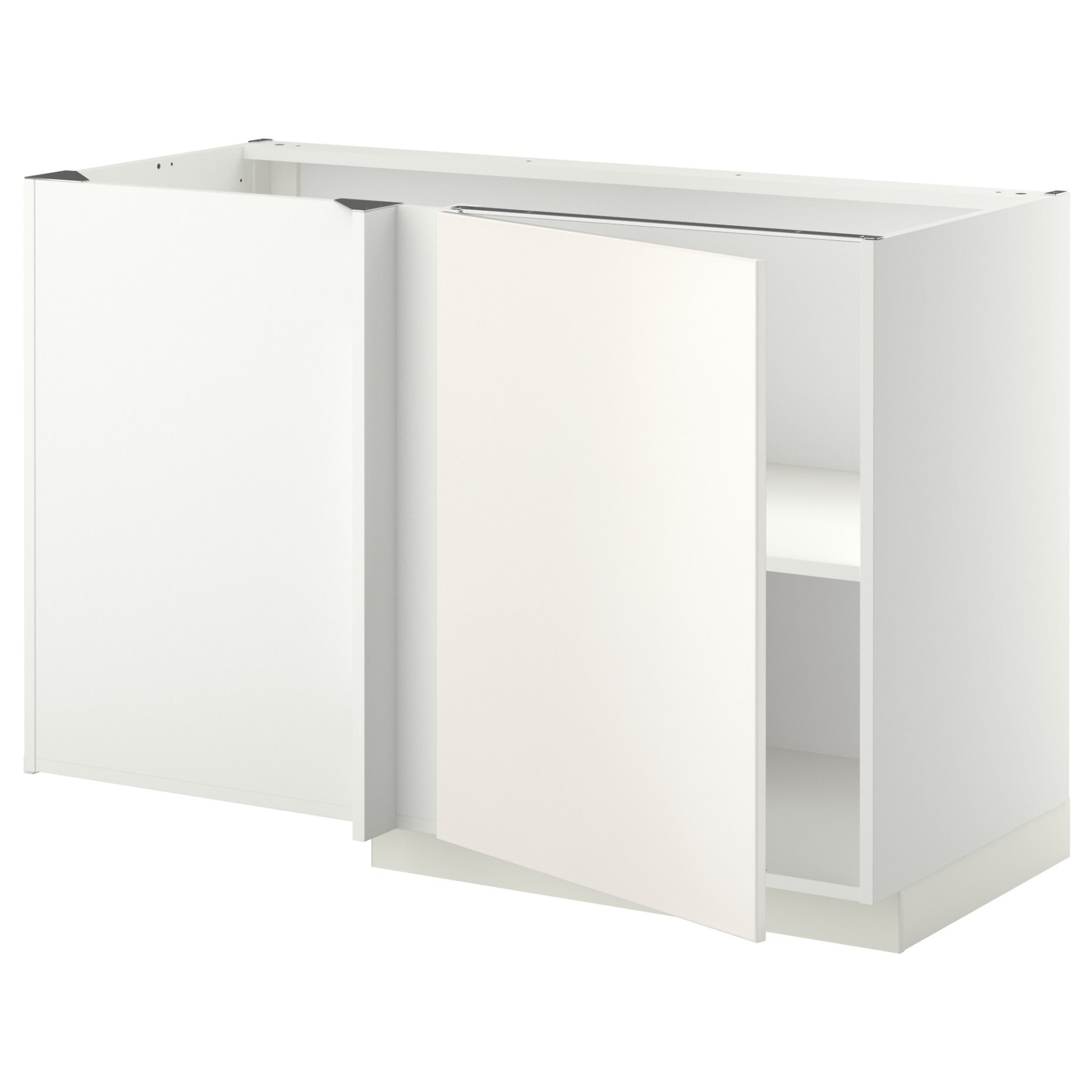METOD, corner base cabinet with shelf, 128x68 cm, 794.589.01