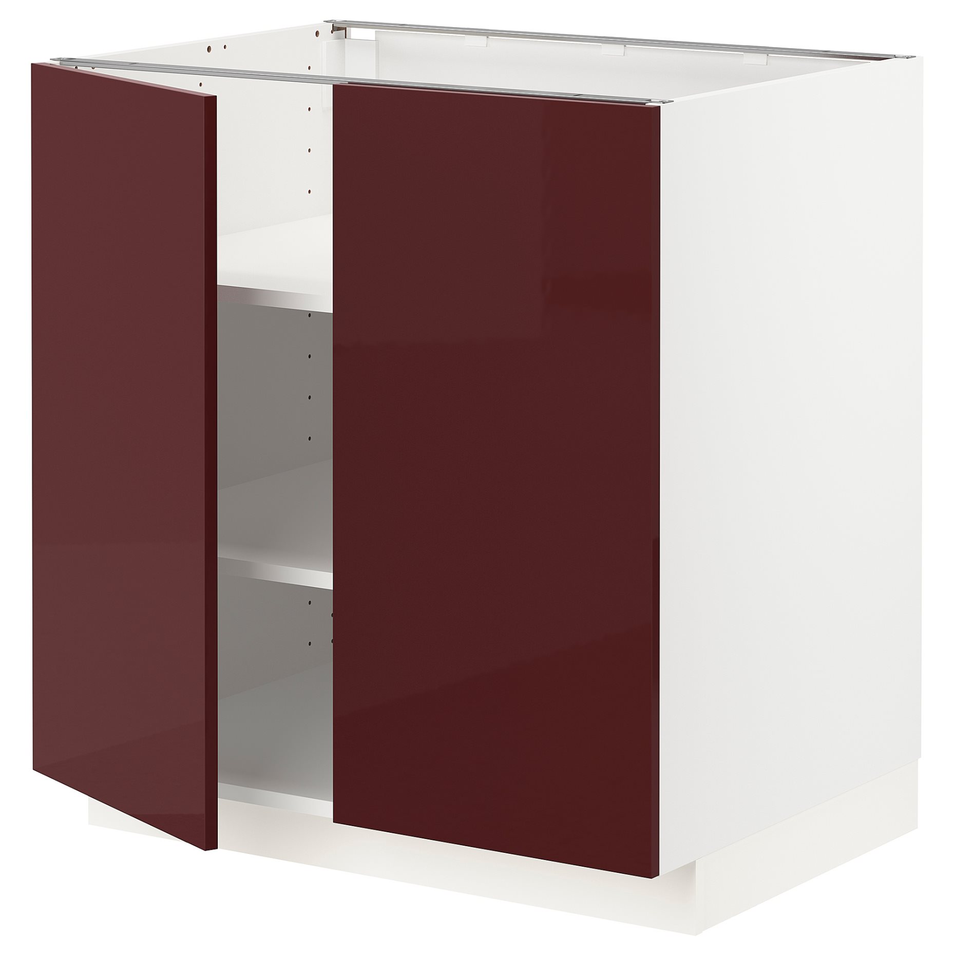 METOD, base cabinet with shelves/2 doors, 80x60 cm, 794.655.72