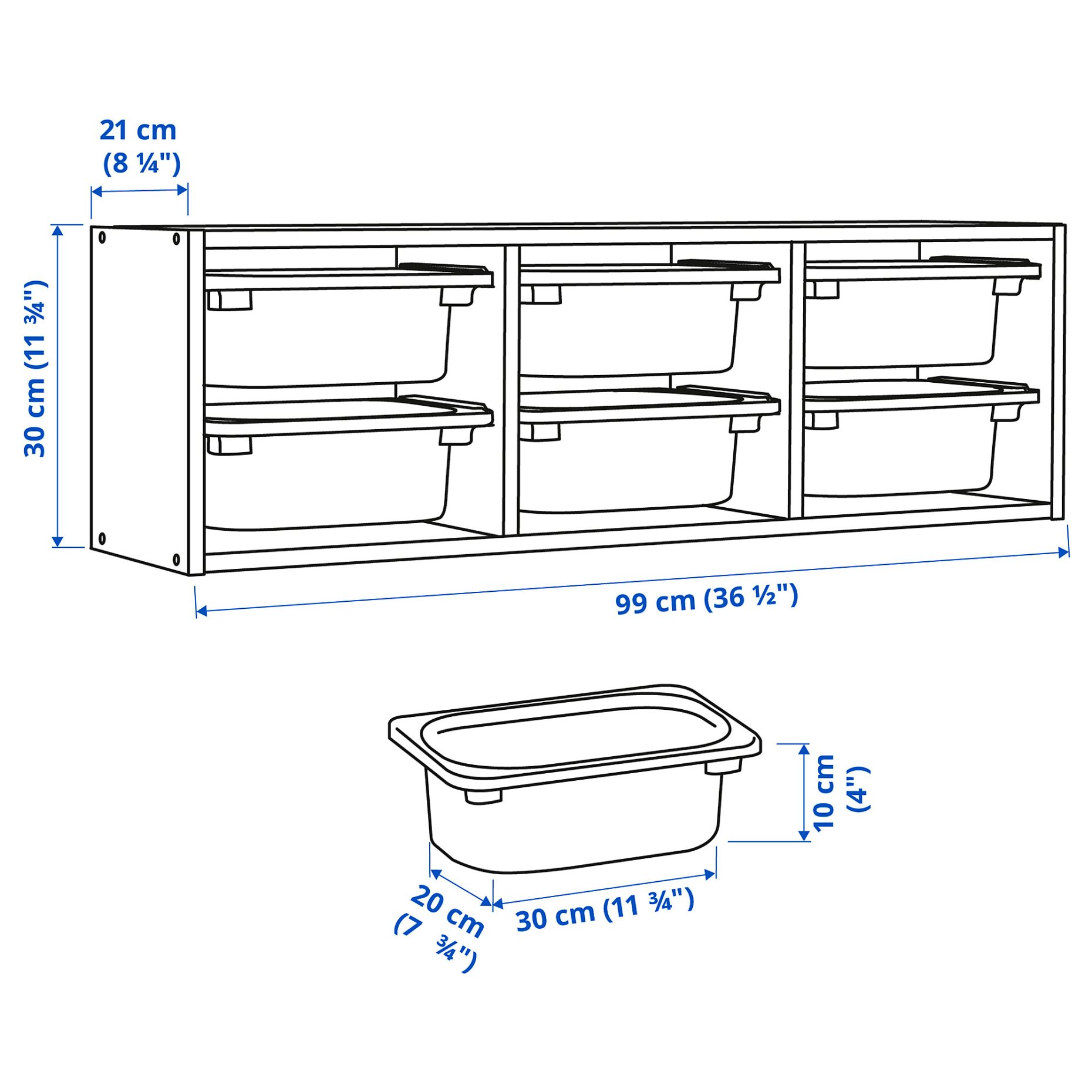 TROFAST, wall storage, 99x21x30 cm, 794.781.93