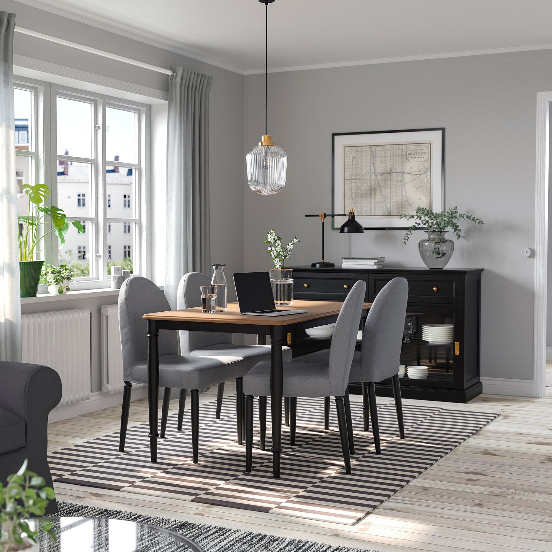 DANDERYD/DANDERYD, τραπέζι και 4 καρέκλες, 130x80 cm, 794.839.48