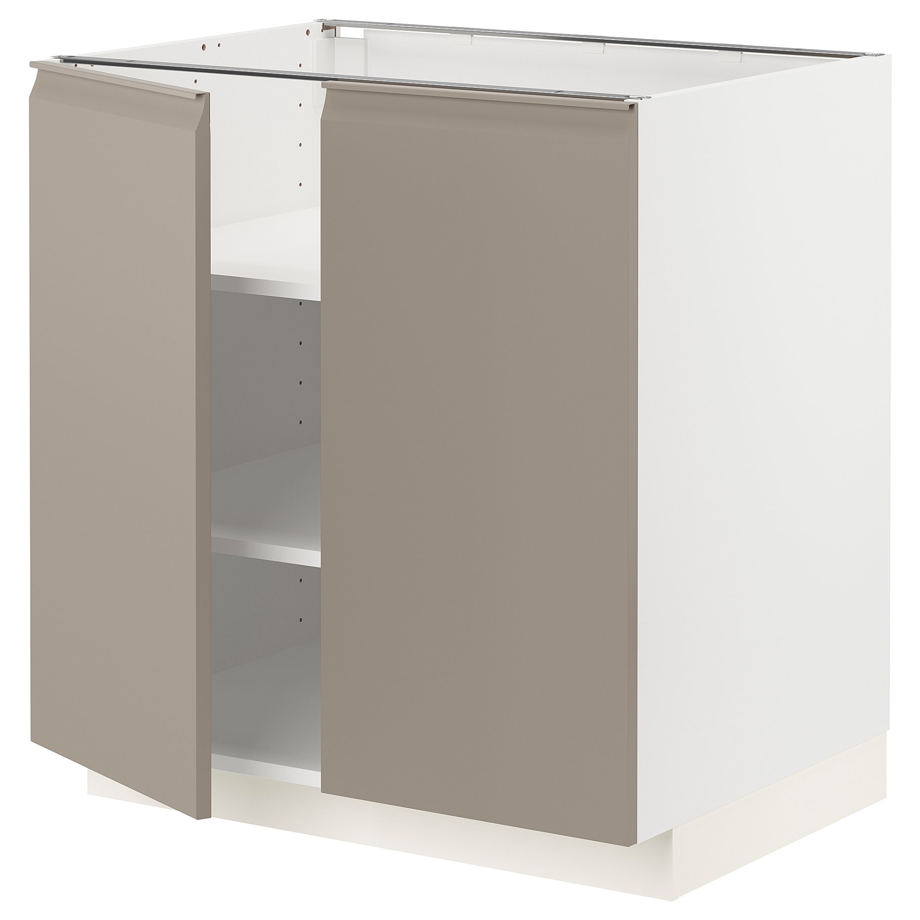 METOD, base cabinet with shelves/2 doors, 80x60 cm, 794.917.26