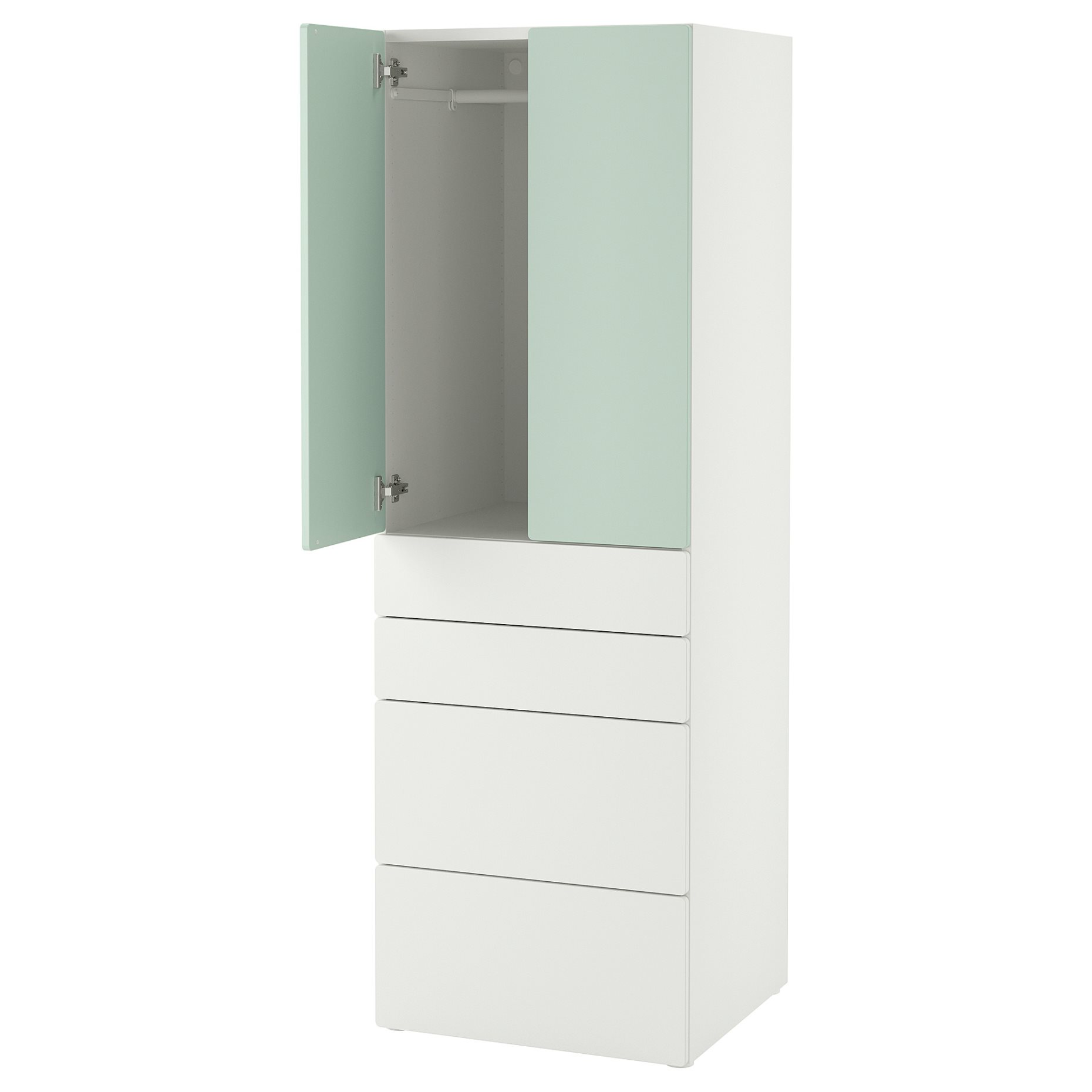 SMASTAD/PLATSA, wardrobe with 4 drawers, 60x57x181 cm, 795.465.35