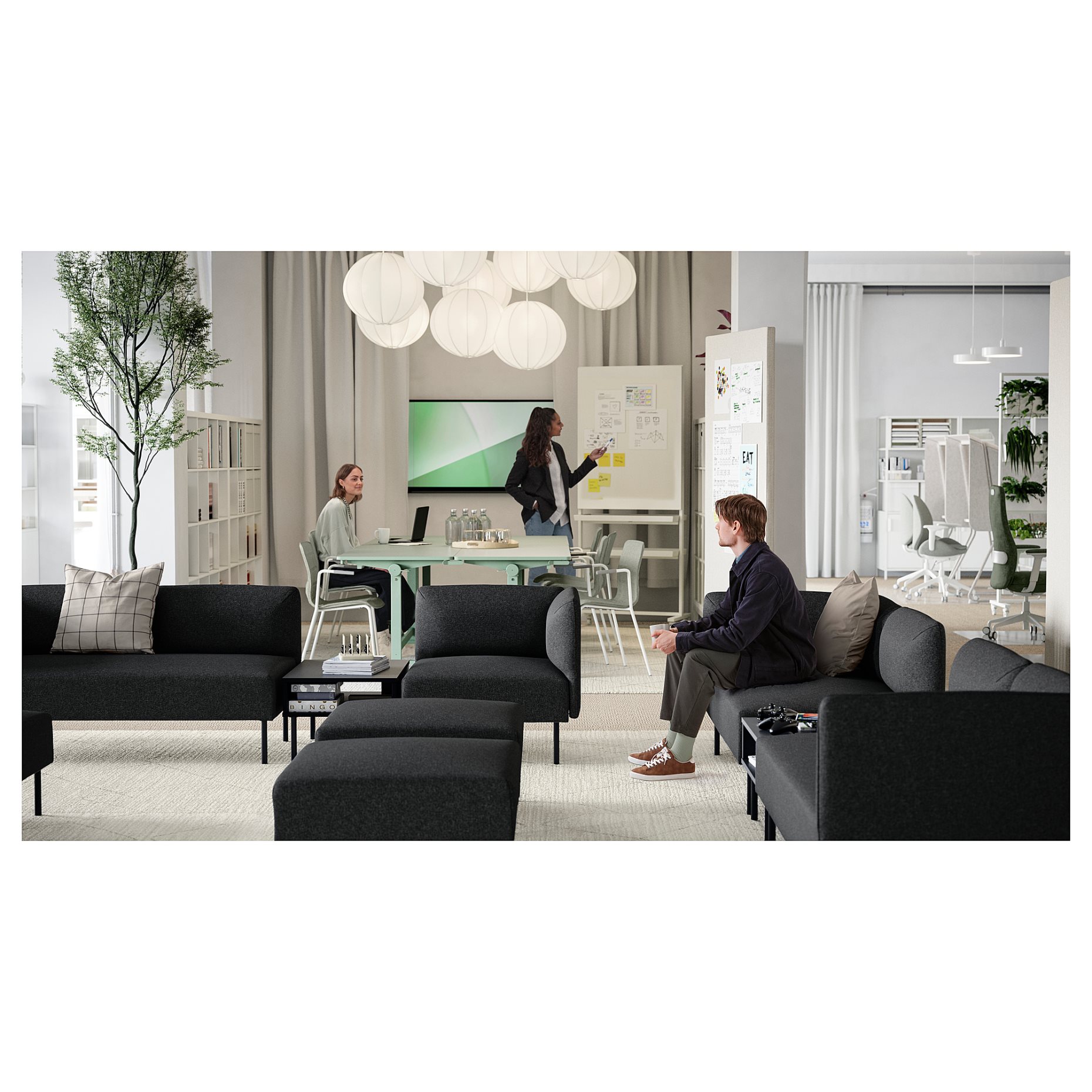 LILLEHEM, 5-seat modular sofa with side table, 795.534.65