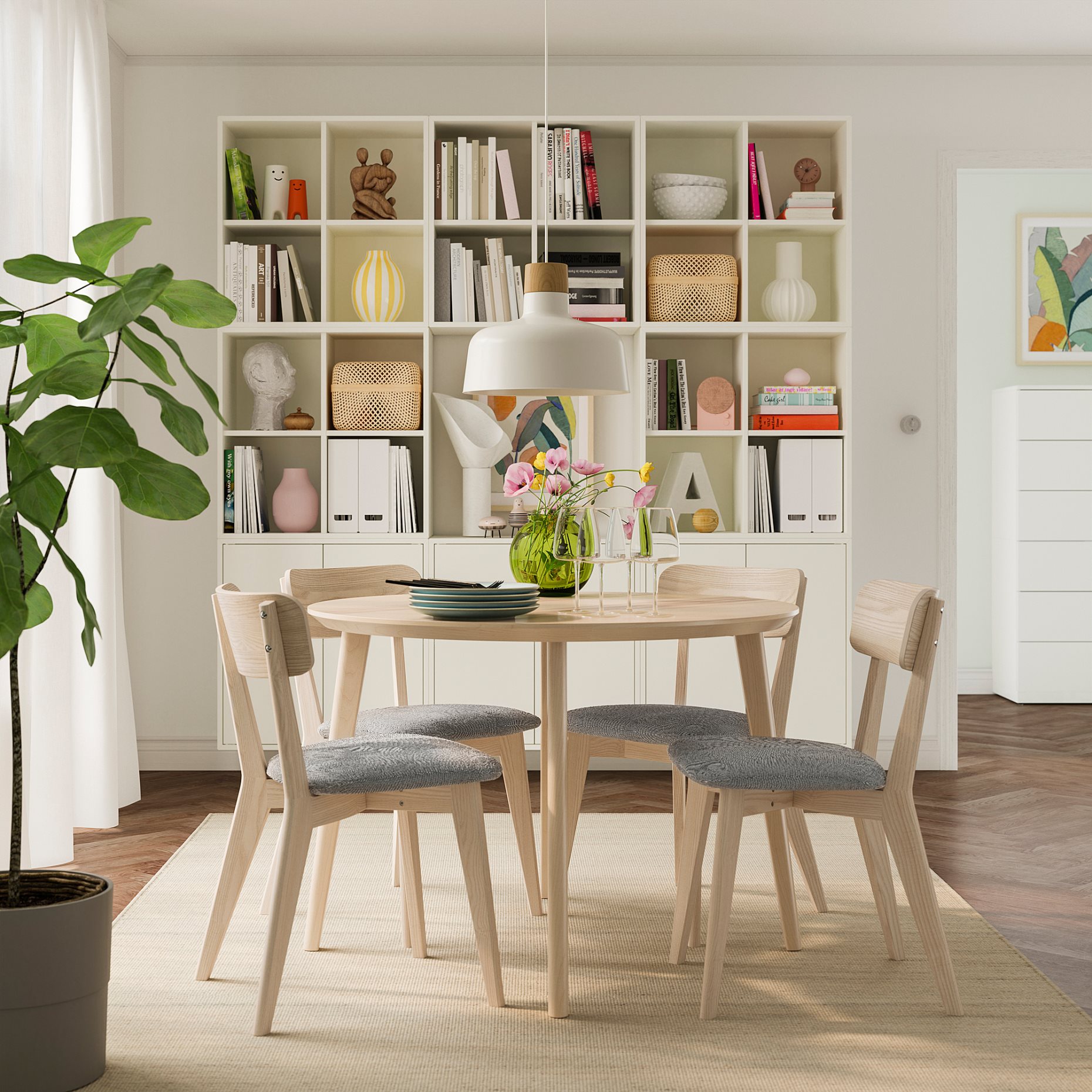 LISABO/LISABO, table and 4 chairs, 105 cm, 795.548.51