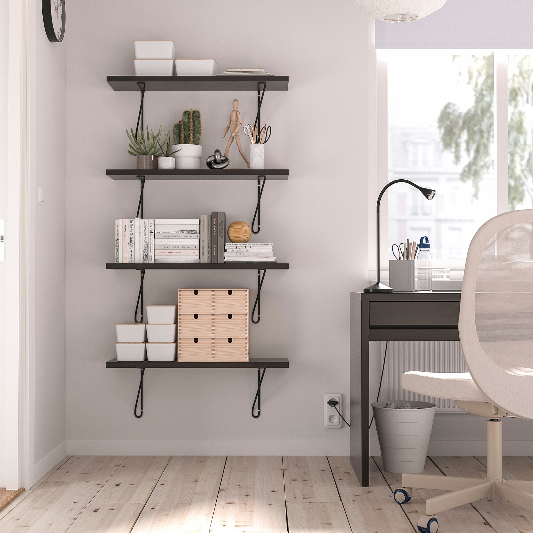 BERGSHULT/FORLAGGARE, ράφι τοίχου, 80x20 cm, 795.627.52