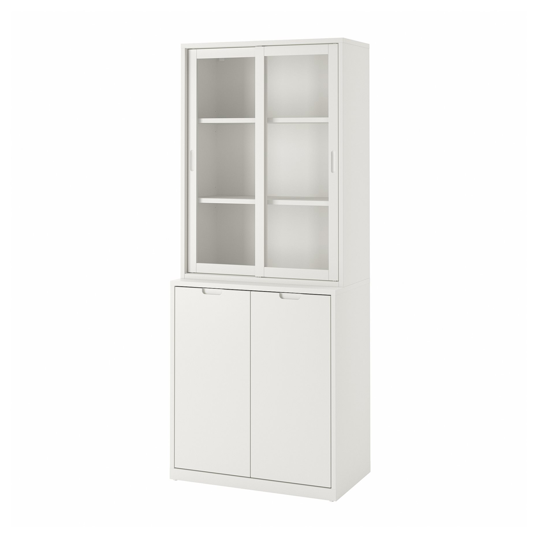 TONSTAD, σύνθεση αποθήκευσης με συρόμενες γυάλινες πόρτες, 81x47x201 cm, 795.717.56