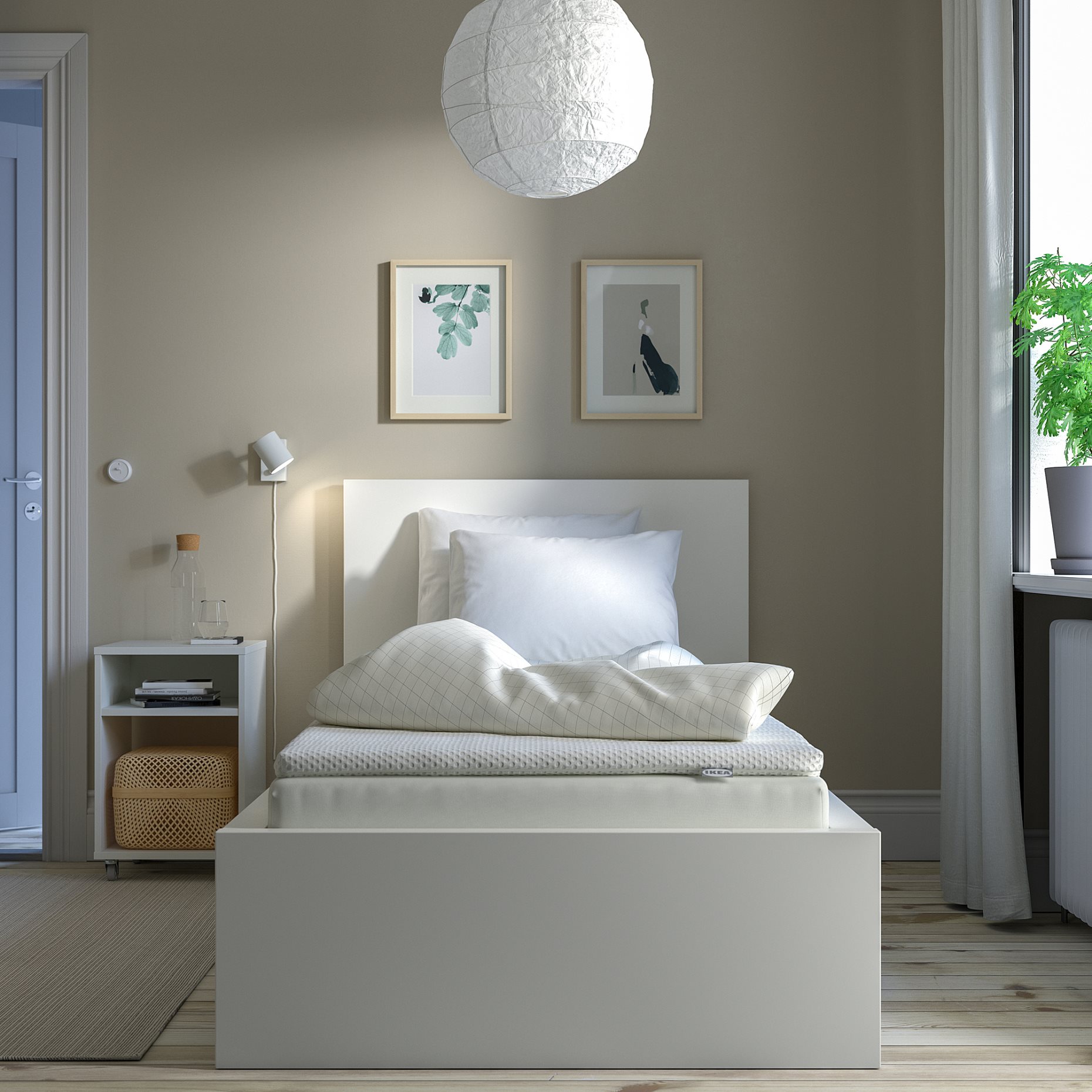VESTERÖY, mattress extra firm and mattress pad, 90x200 cm, 795.723.03