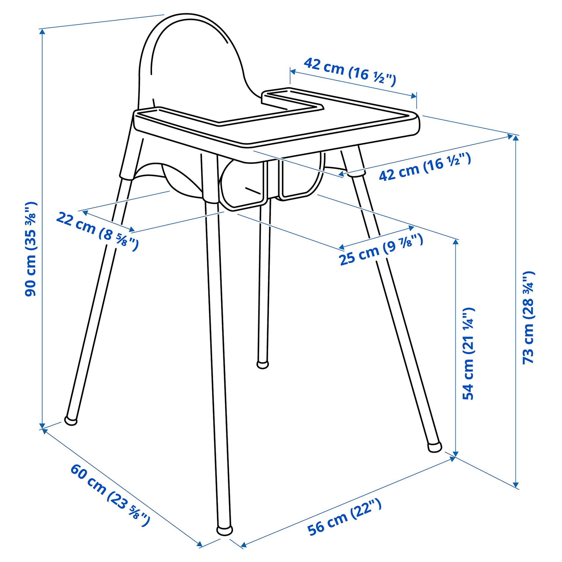 ANTILOP, highchair with tray, 795.975.15