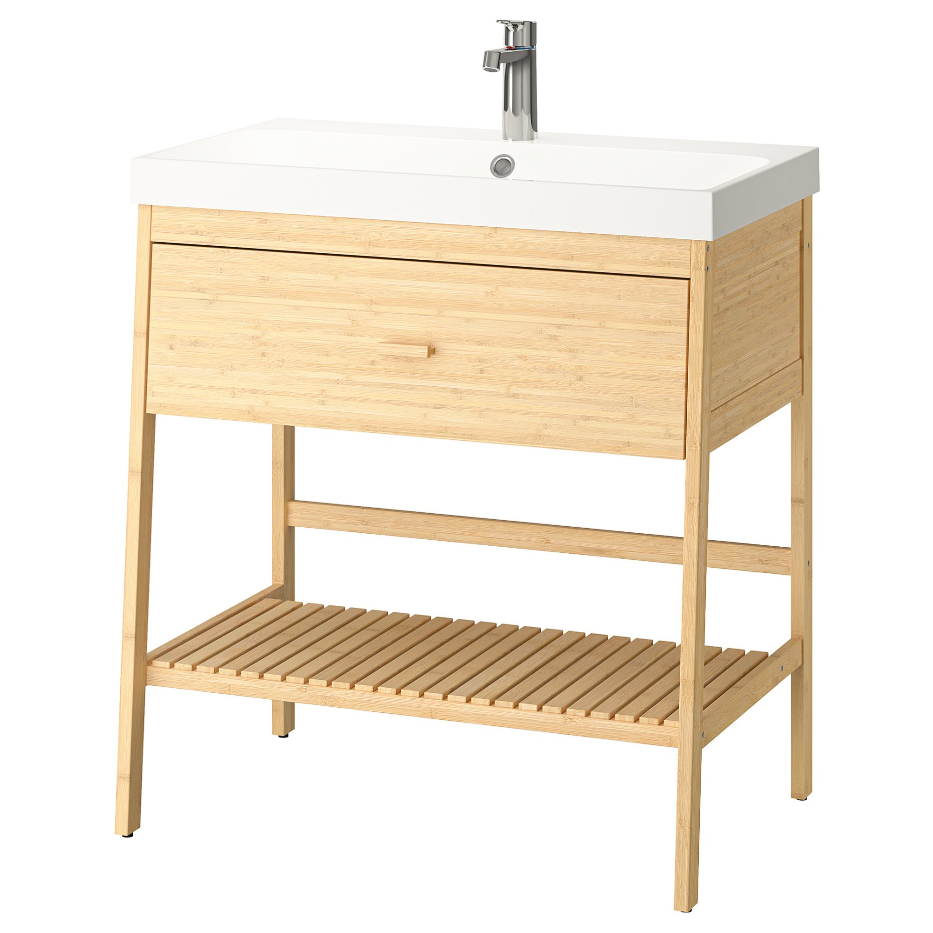 RÅGRUND/BACKSJÖ, open wash-stand with drawer/wash-basin/tap, 80x48x89 cm, 795.998.83