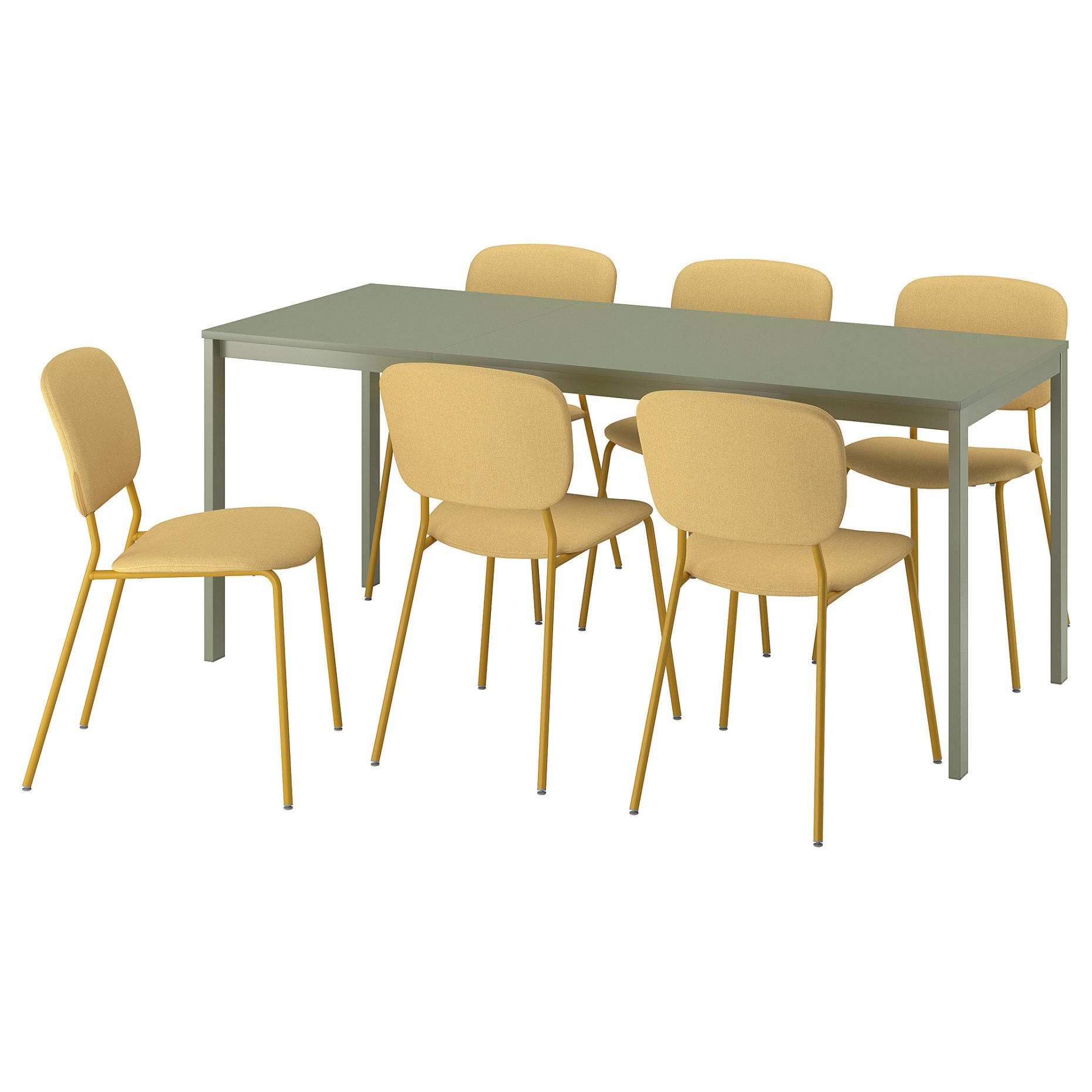 VIHALS, table and 6 chairs, 120/180x74 cm, 796.067.89