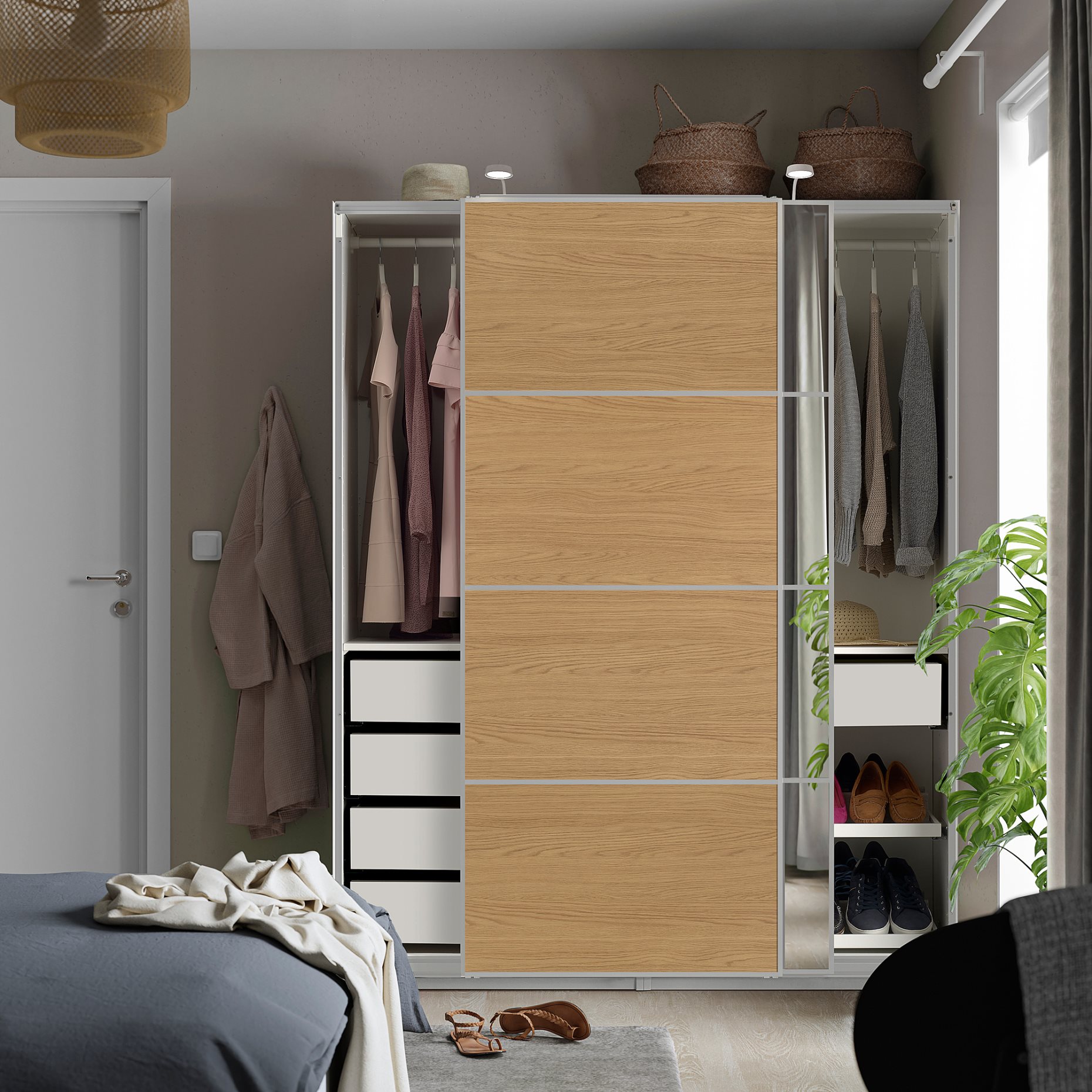 PAX, wardrobe with sliding doors, 150x66x201 cm, 796.088.54
