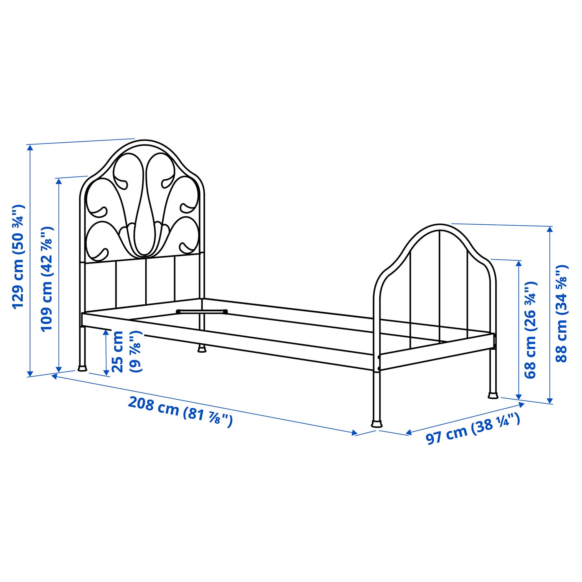 MELLGRUND, bed frame, 90x200 cm, 796.133.89