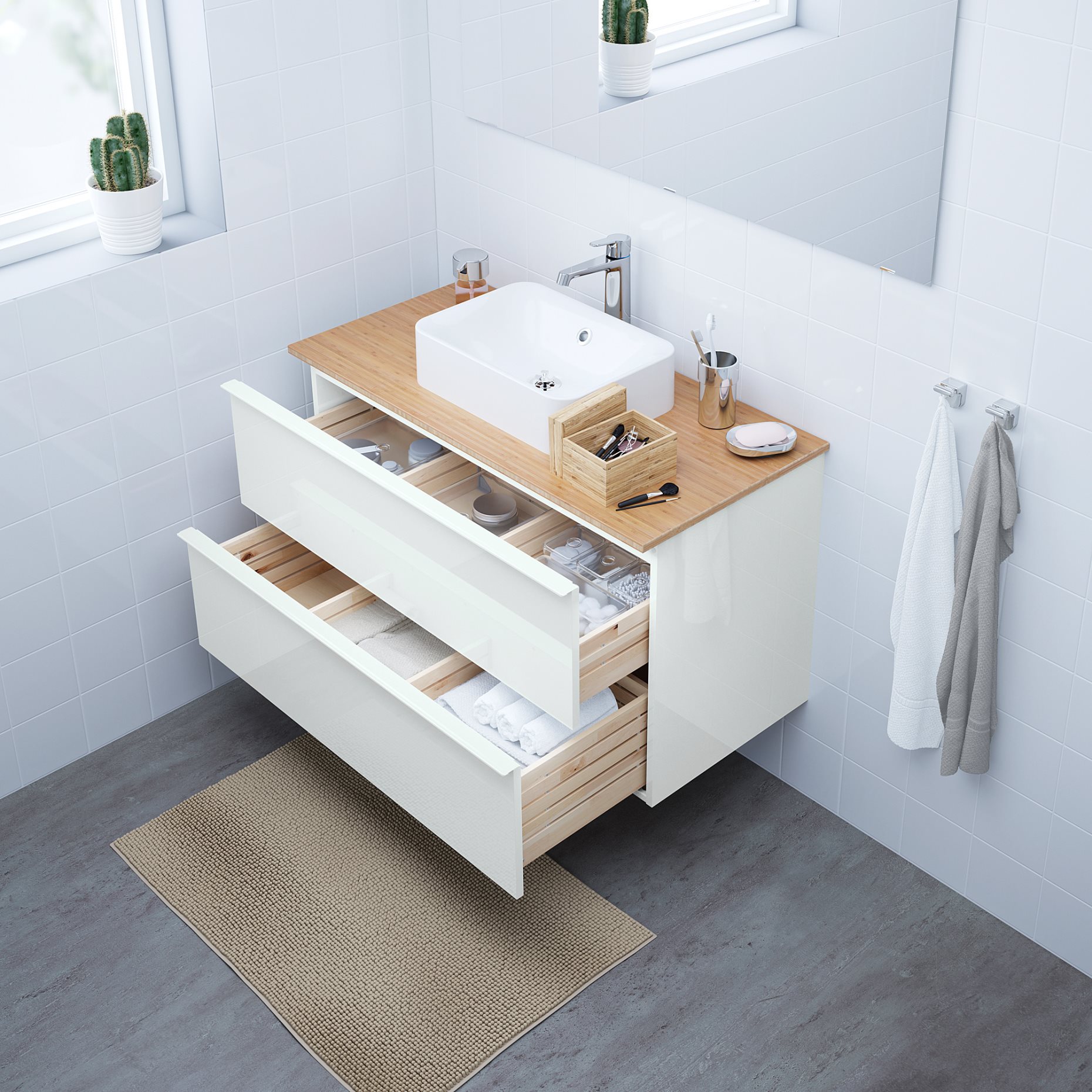 GODMORGON, wash-stand with 2 drawers, 803.440.94