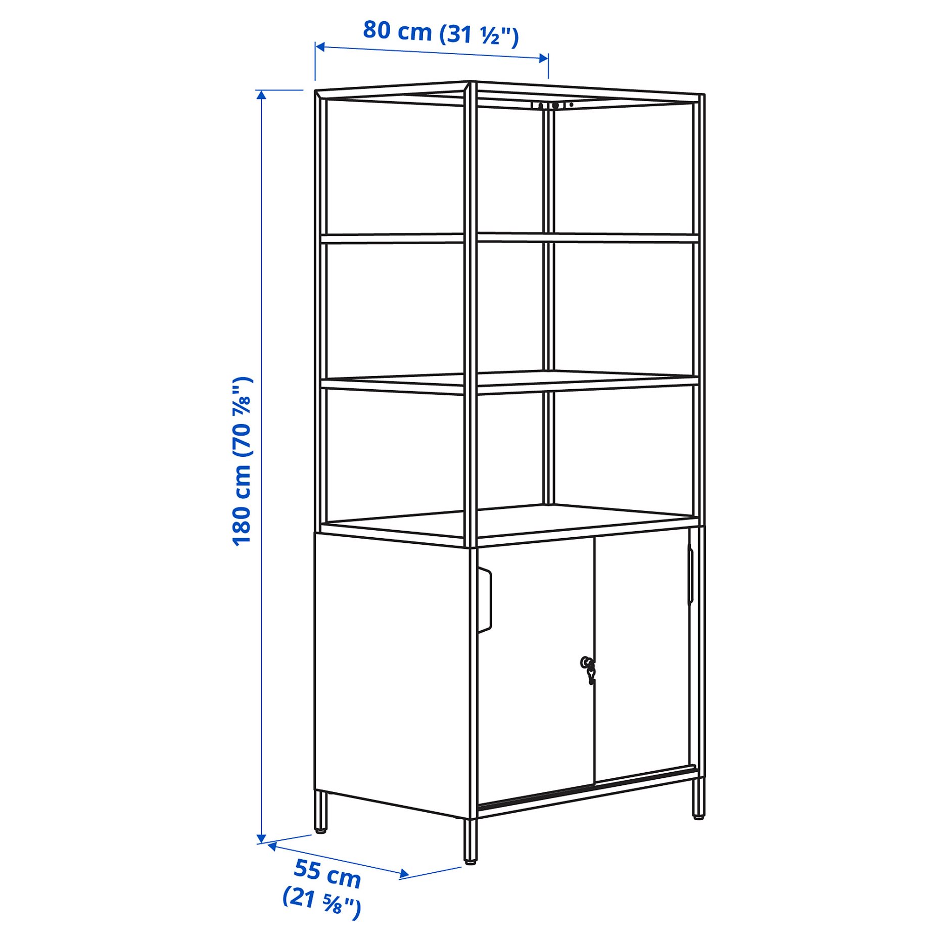 TROTTEN, cabinet with sliding doors, 80x180 cm, 804.747.59
