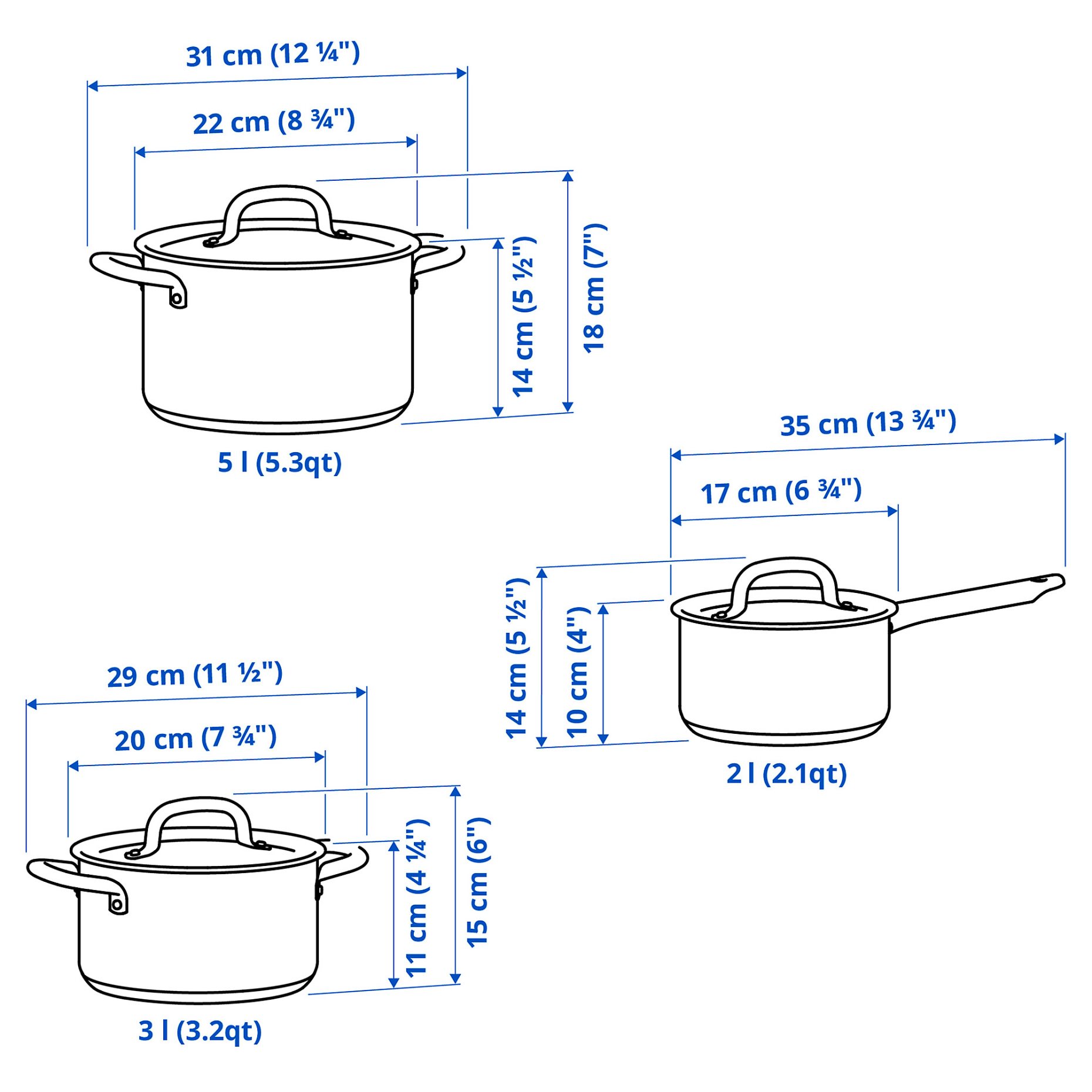 IKEA 365+, cookware set of 3, 804.843.29