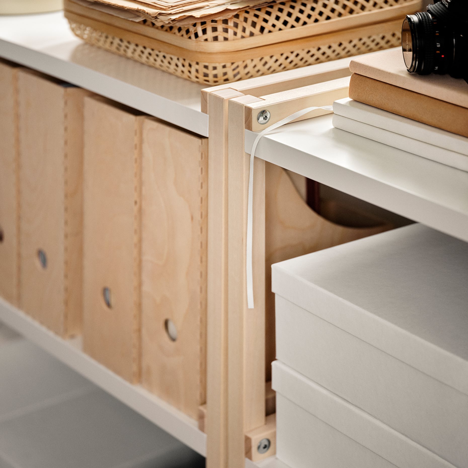 EKENABBEN, open shelving unit/ aspen, 70x34x154 cm, 804.878.13