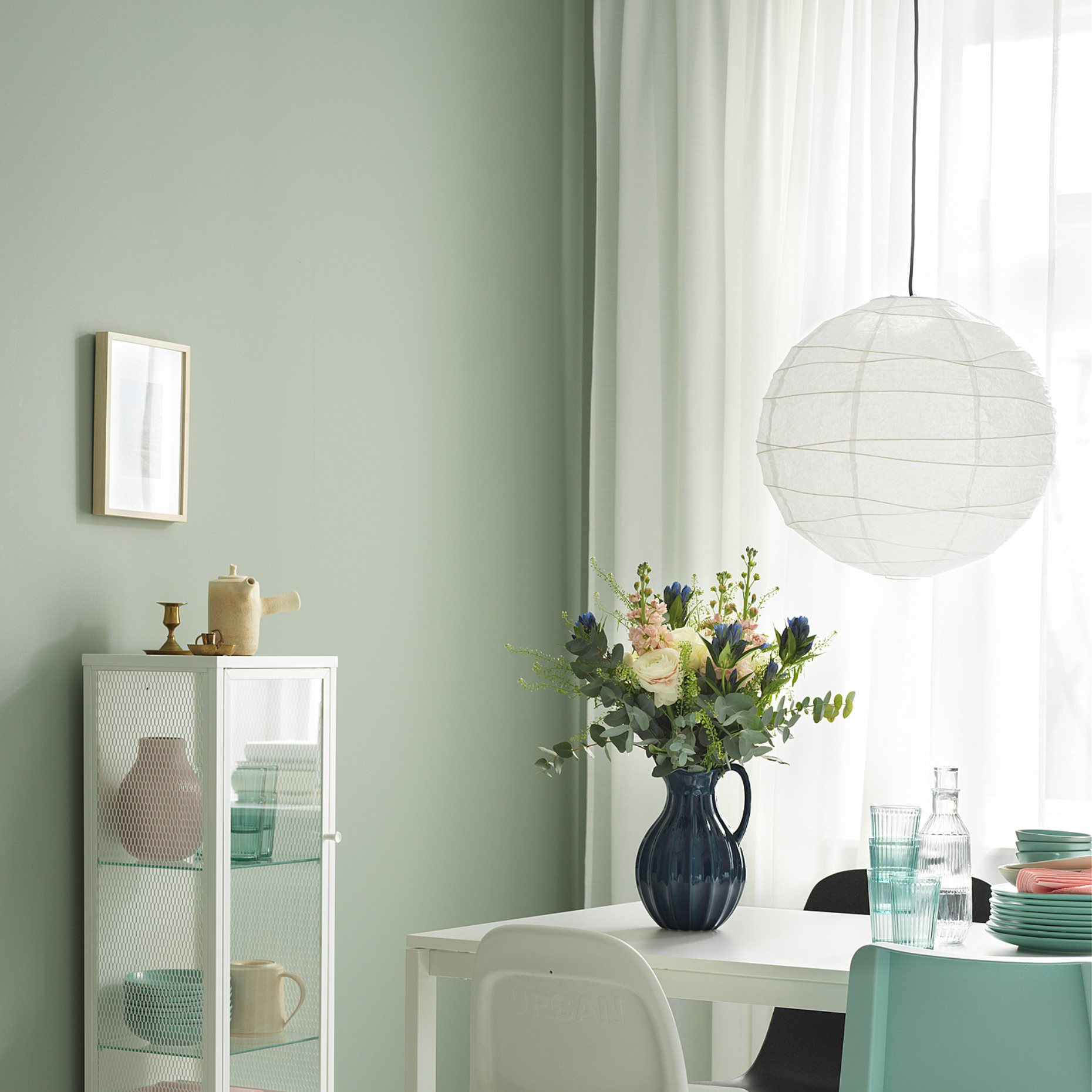 BAGGEBO, cabinet with glass doors, 34x30x116 cm, 805.029.98