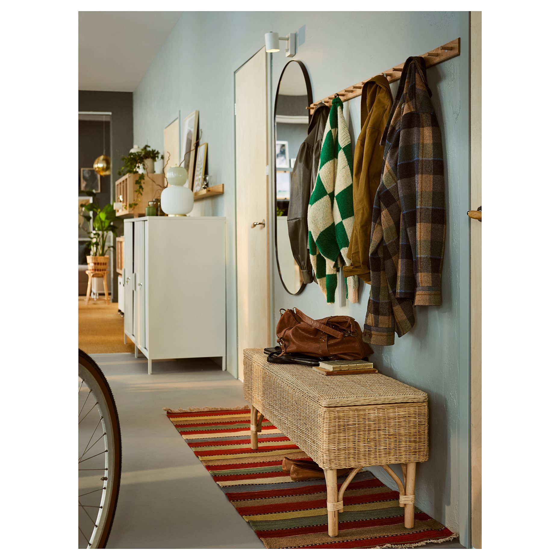 TOLKNING, bench with storage/handmade, 120 cm, 805.126.57