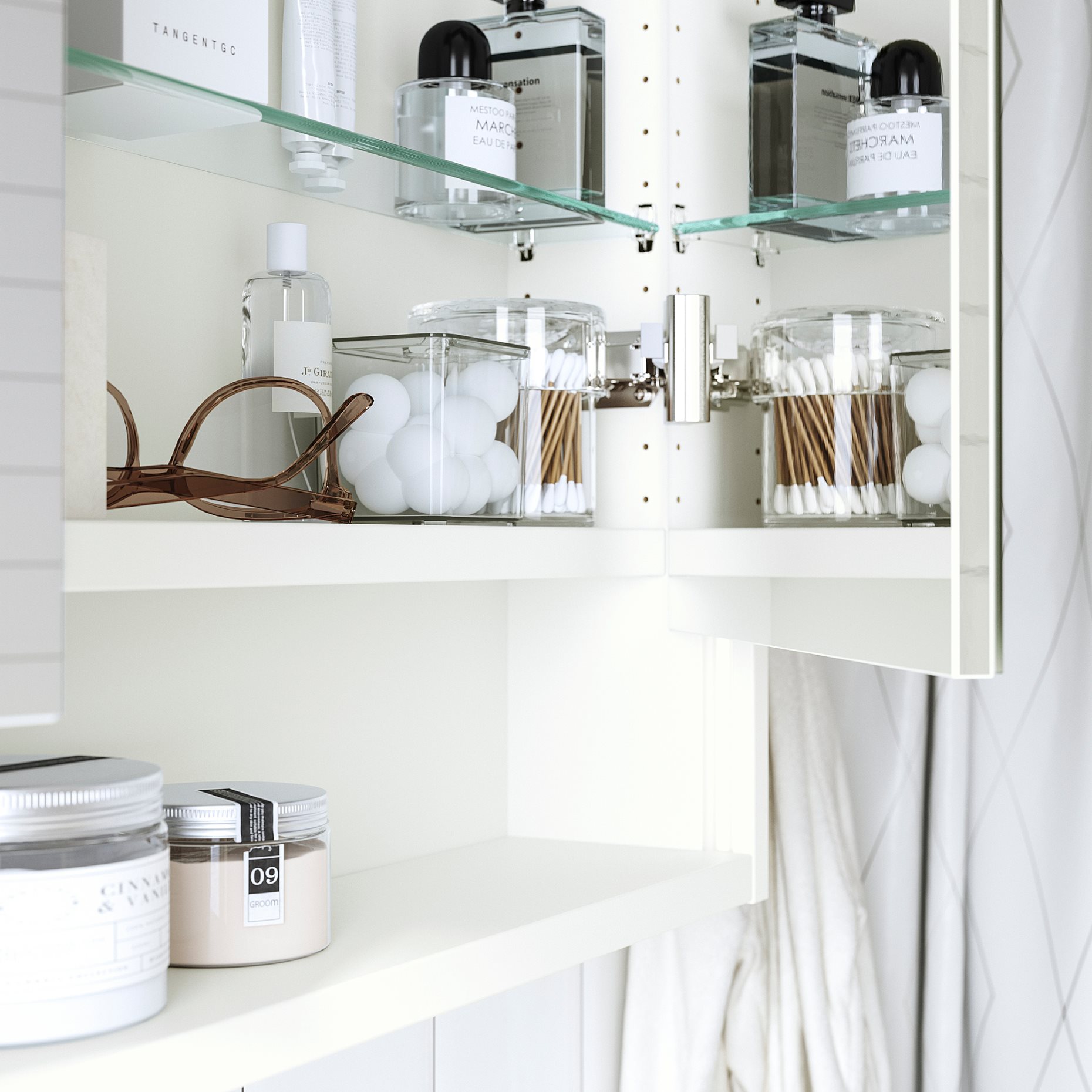 FAXALVEN, mirror cabinet with built-in lighting, 60x15x95 cm, 805.317.74