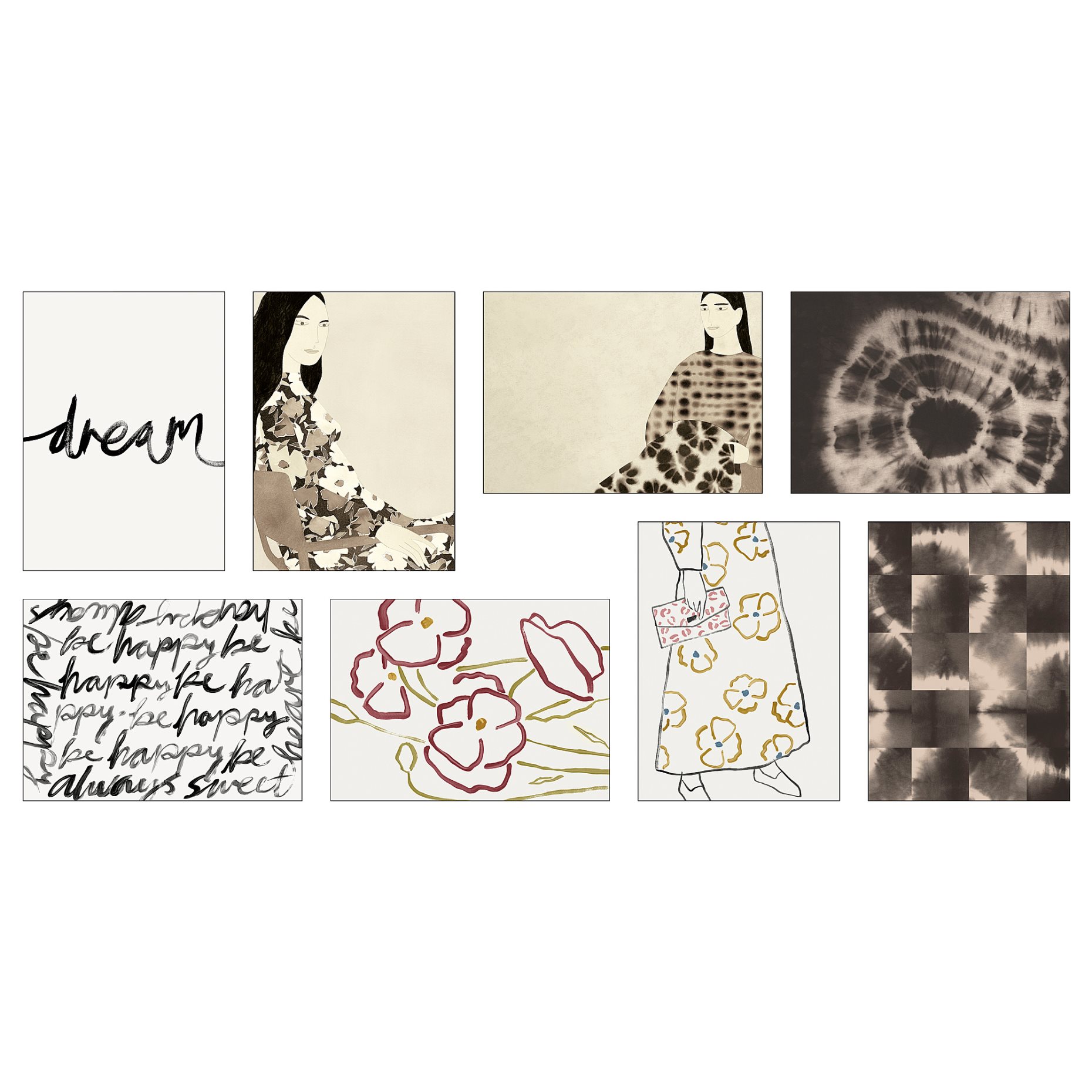 VÄXBO, καλλιτεχνική κάρτα/Γεμάτο λουλούδια, 8 τεμ. 13x18 cm, 805.452.38