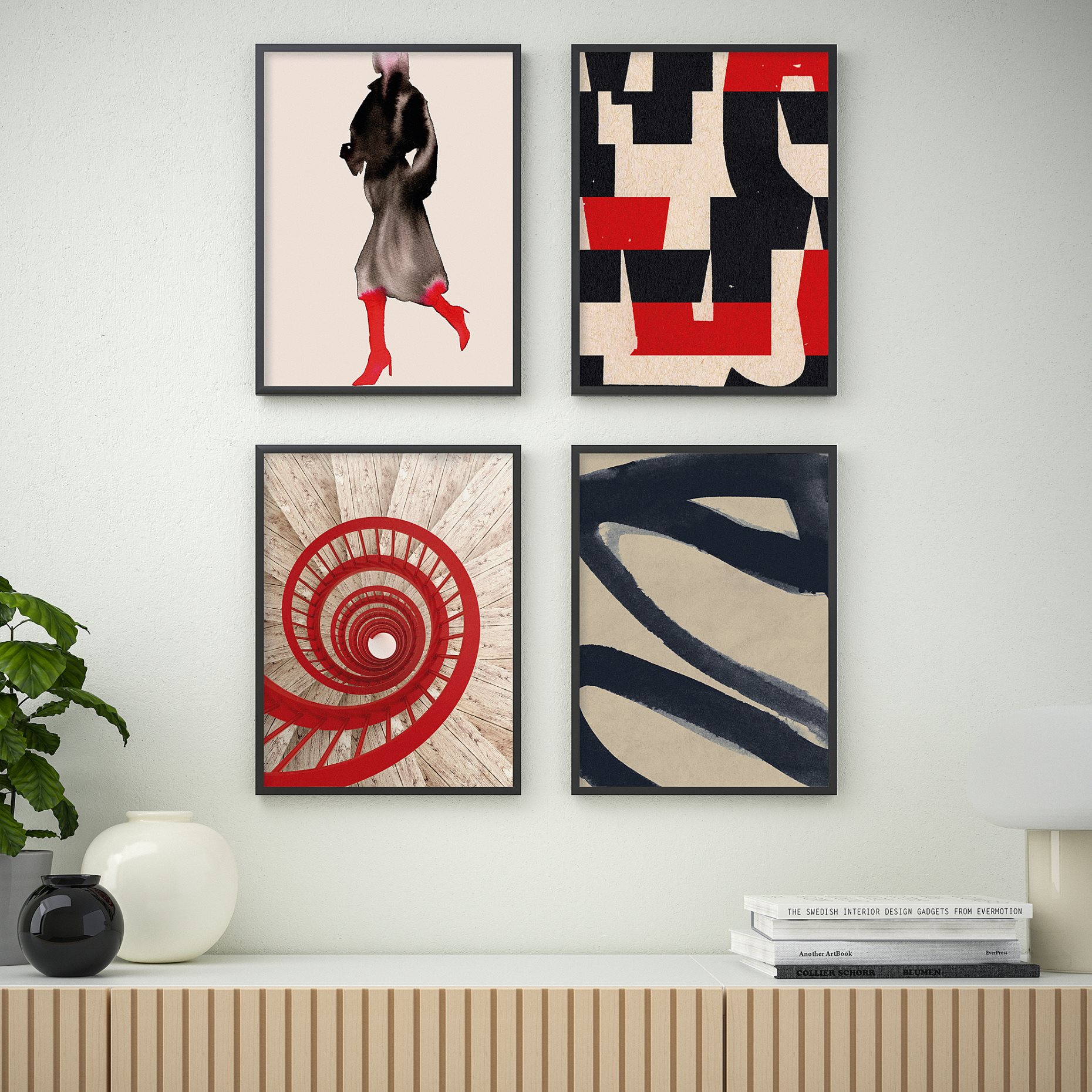 BILD, πόστερ/Κόκκινες μπότες, 4 τεμ. 30x40 cm, 805.606.10