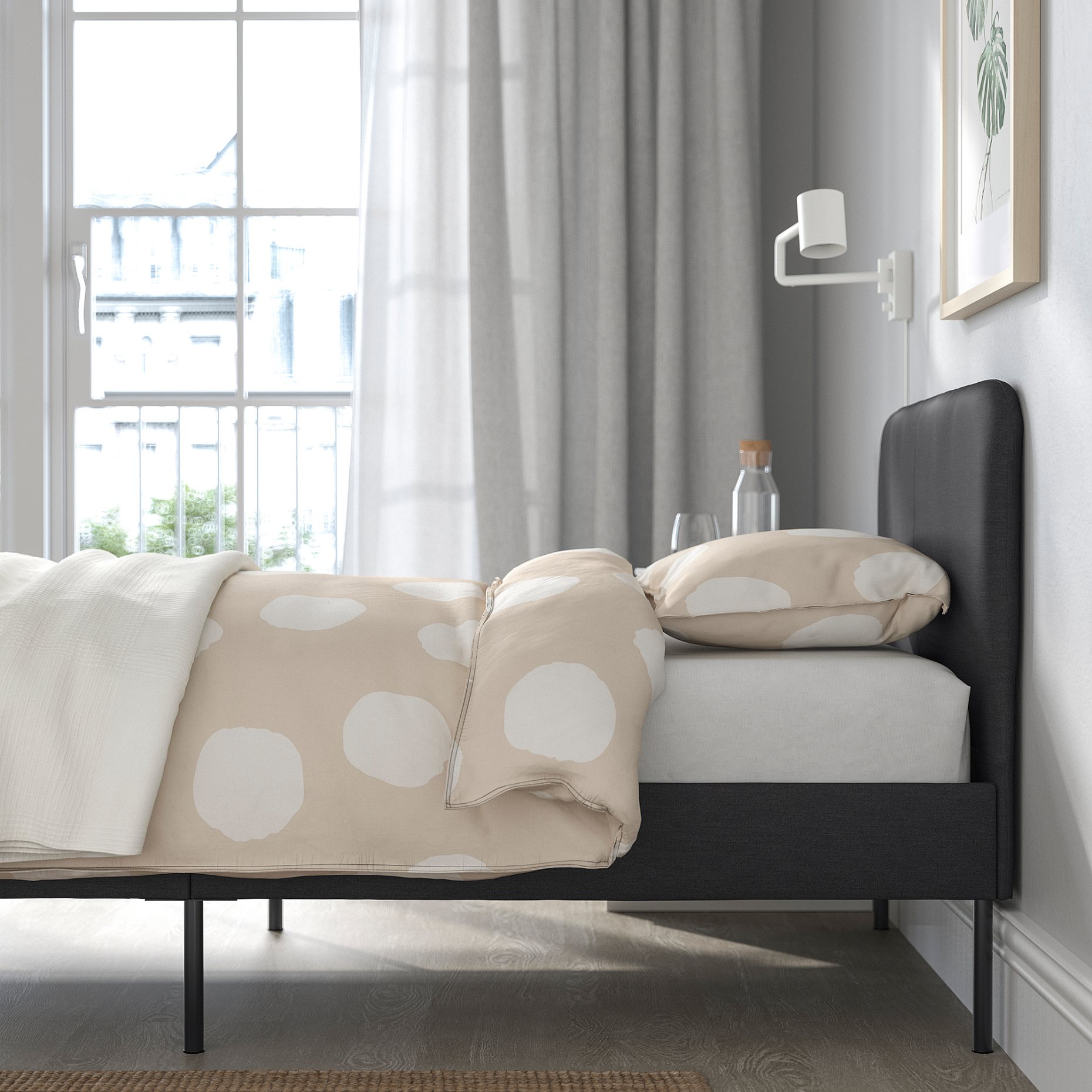 SLATTUM, κρεβάτι με επένδυση, 90x200 cm, 805.712.51