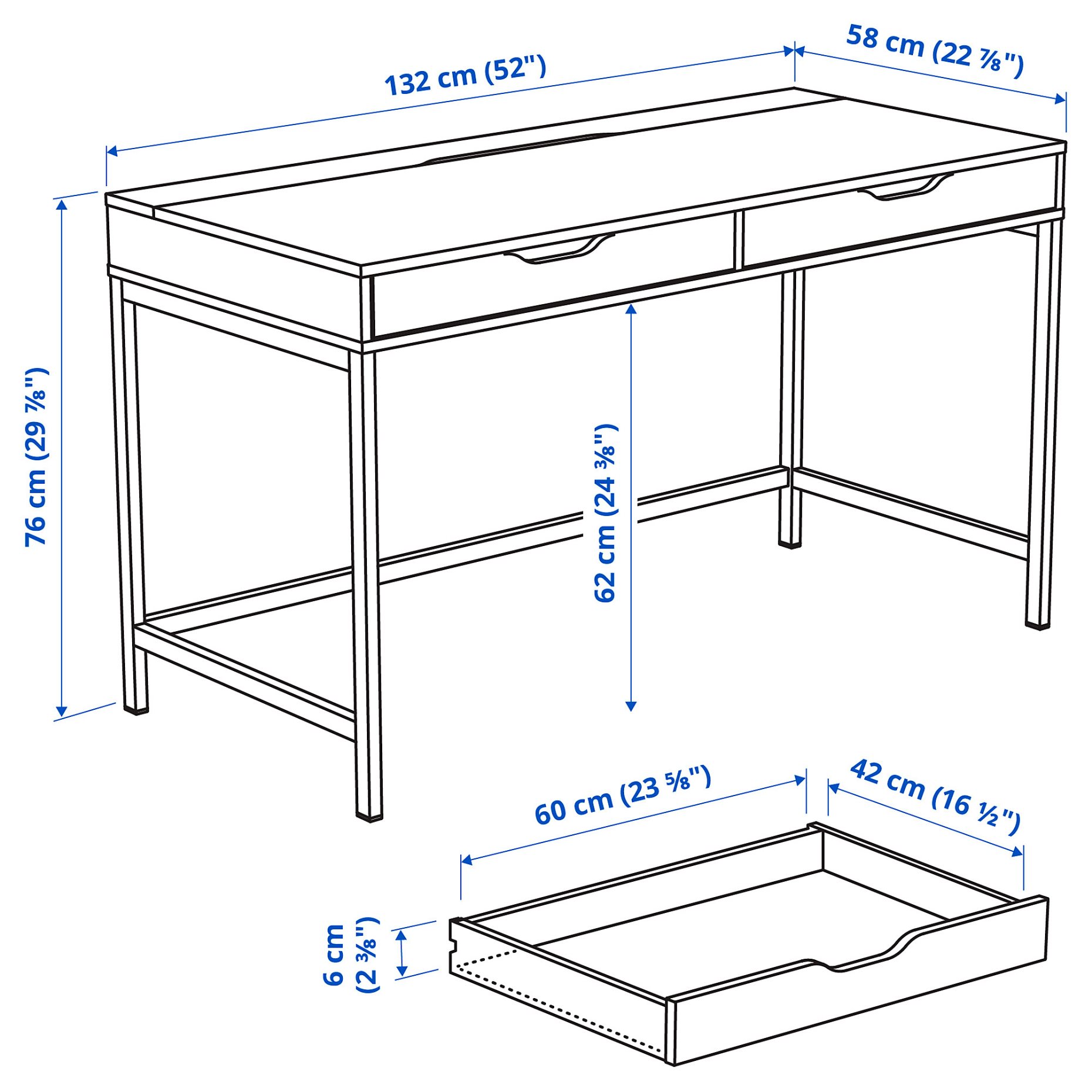 ALEX, desk, 132x58 cm, 805.888.88
