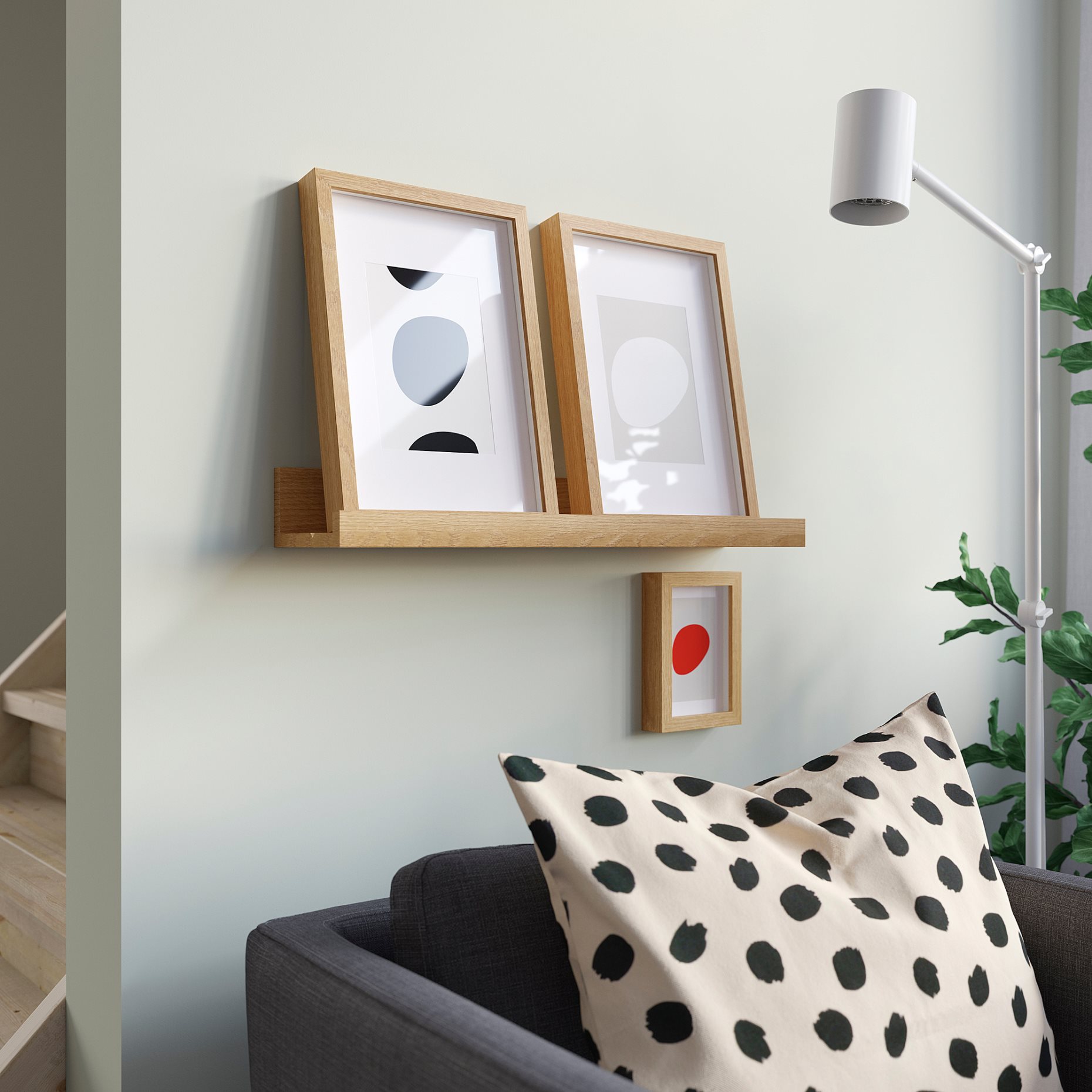 MOSSLANDA, ράφι για κορνίζες, 55 cm, 805.898.35