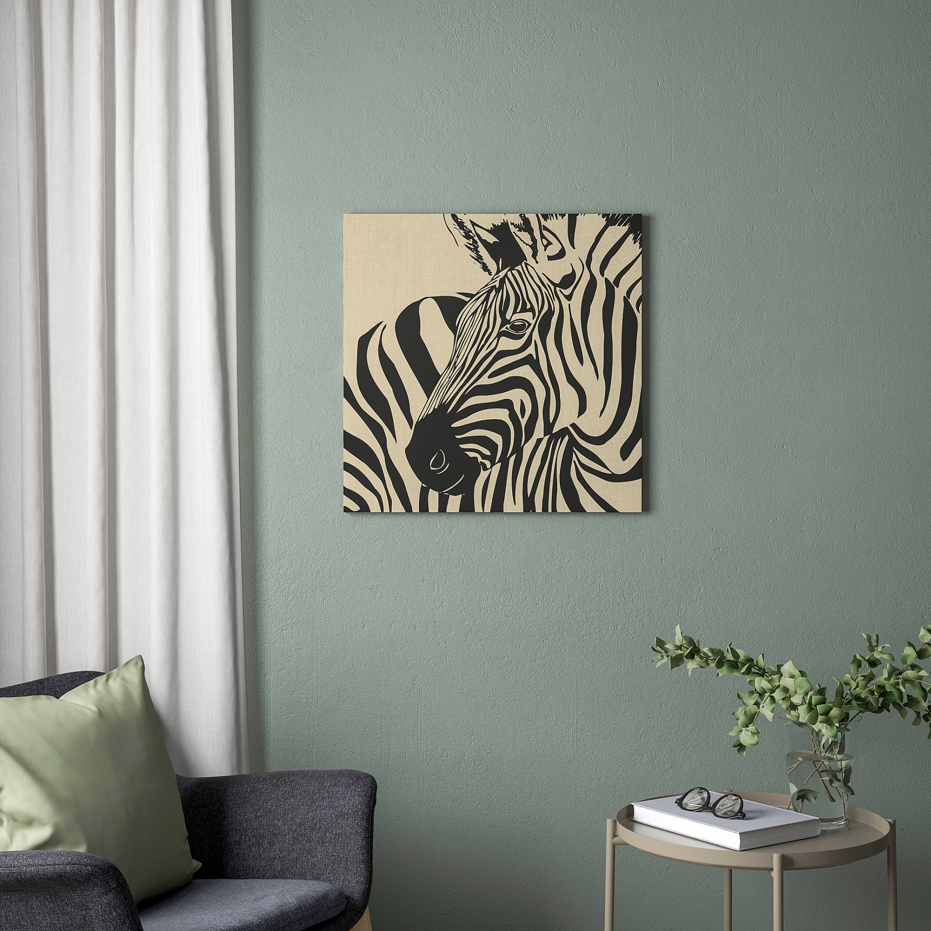PJÄTTERYD, picture/rustic zebra, 56x56 cm, 805.907.54