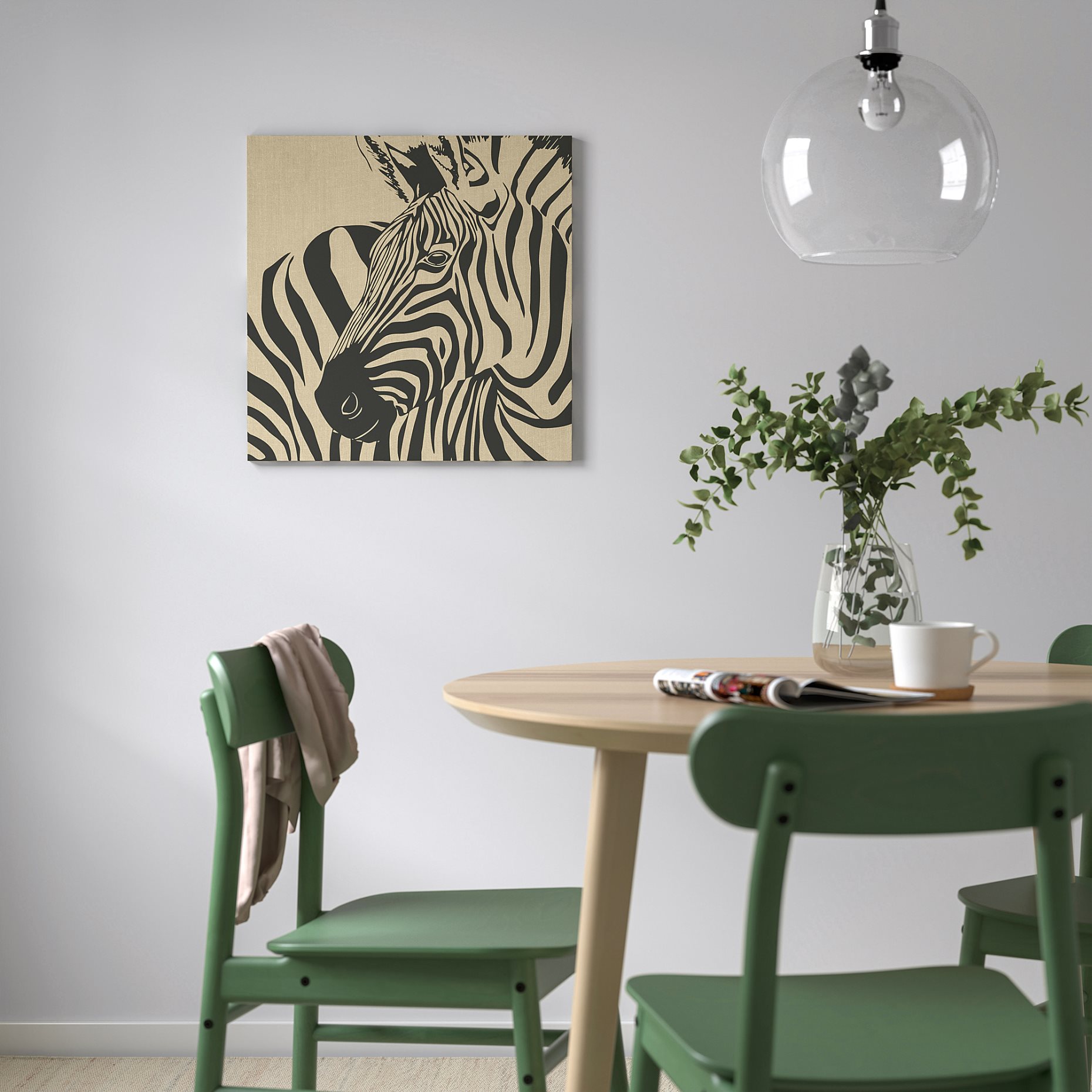 PJÄTTERYD, picture/rustic zebra, 56x56 cm, 805.907.54