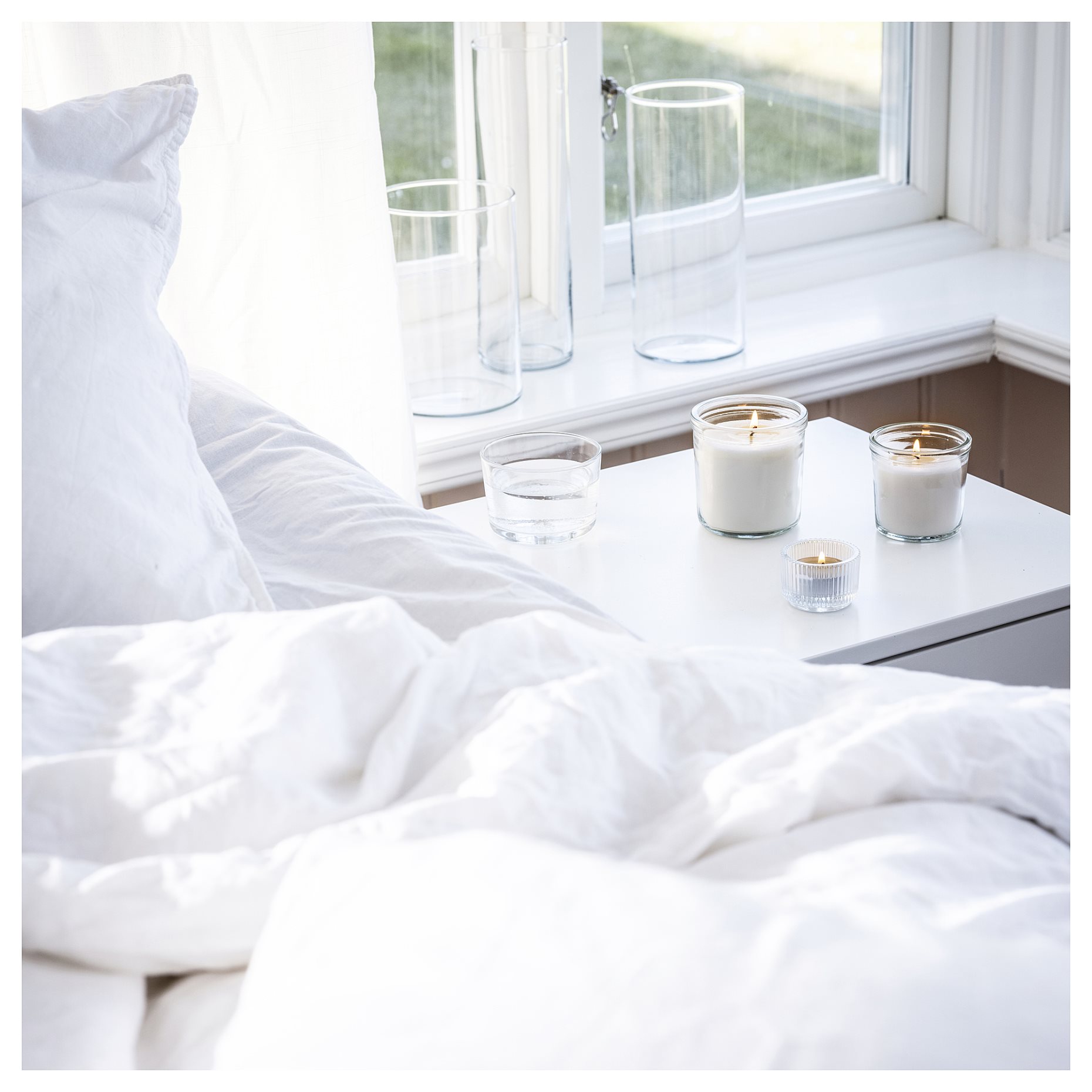 TRÅDCYPRESS, scented candle in glass/Fresh linen, 20 hr, 805.981.04