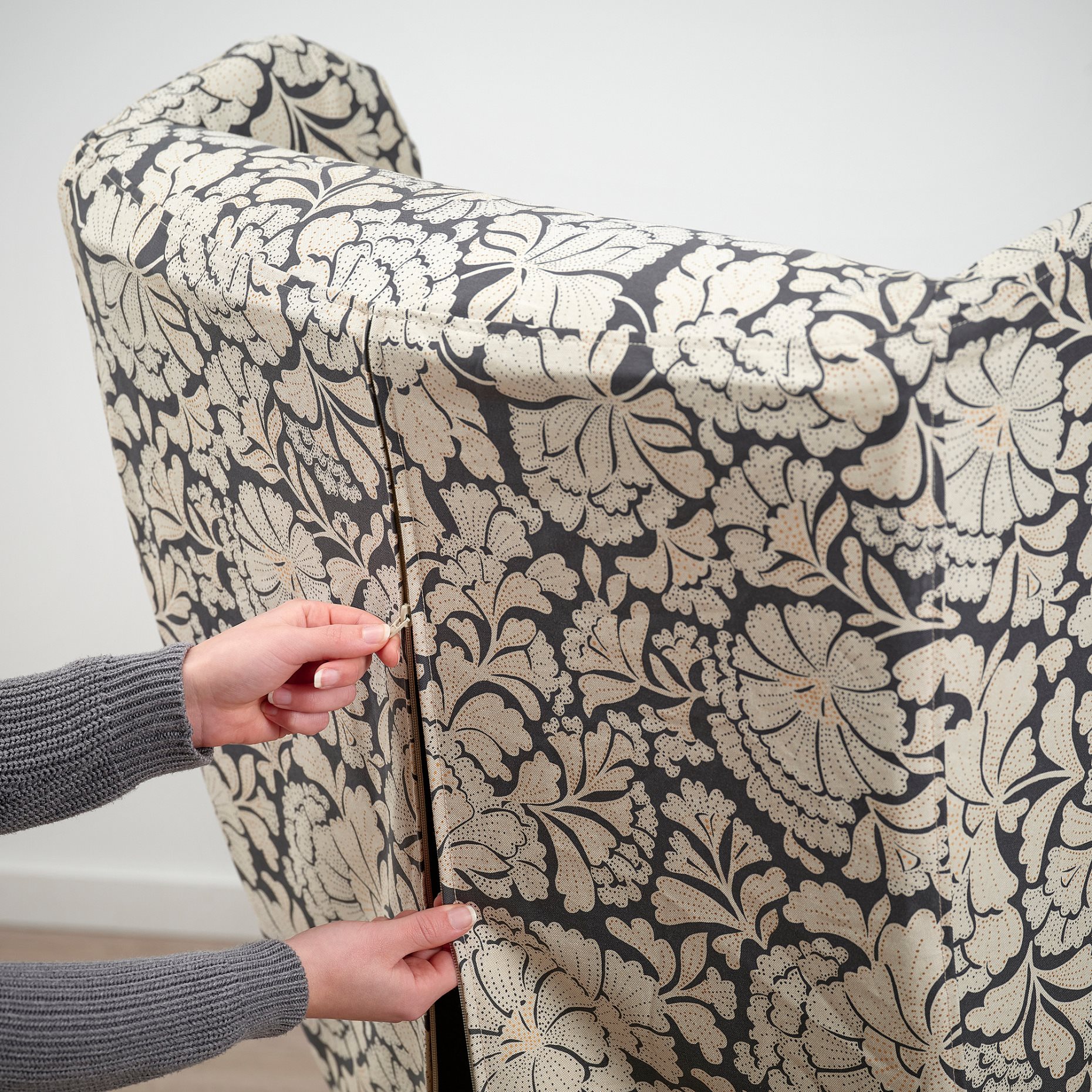 STRANDMON, slipcover for wing chair, 806.056.37