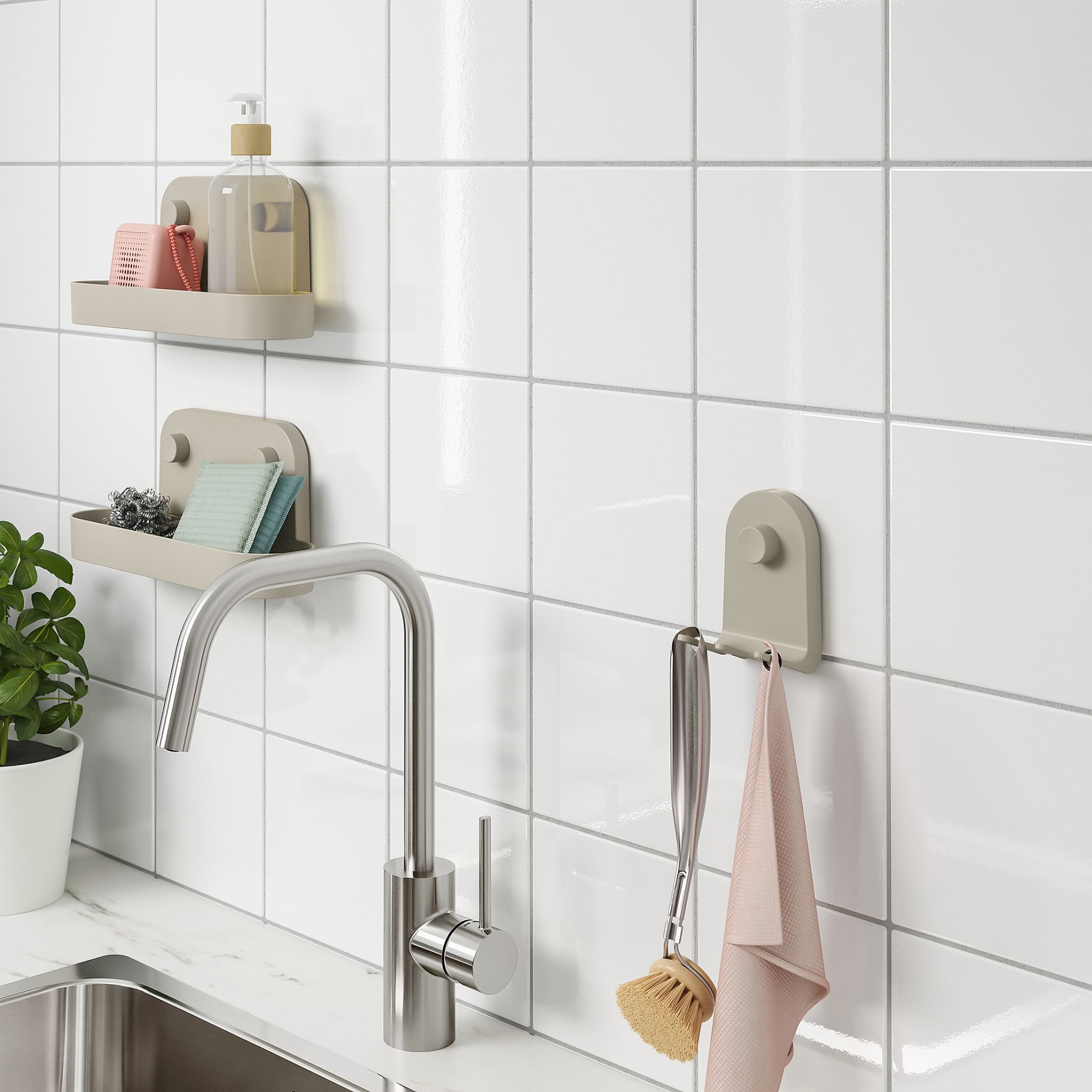 ÖBONÄS, τριπλό άγκιστρο με βεντούζα, 7x11 cm, 806.060.95