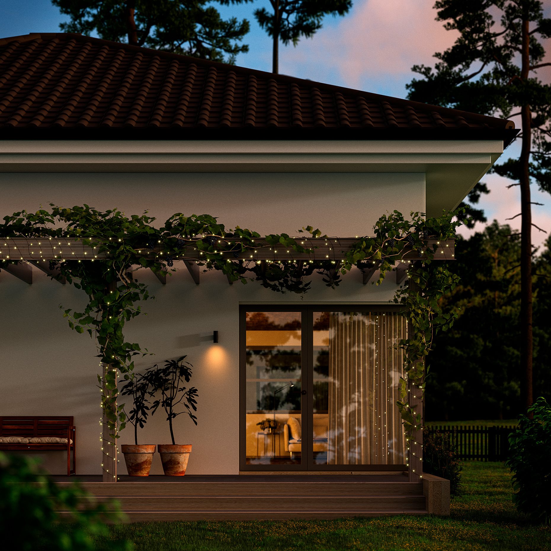 GETKÅL, γιρλάντα φωτισμού με ενσωματωμένο φωτισμό LED/εξωτερικού χώρου, 15 m, 806.093.10