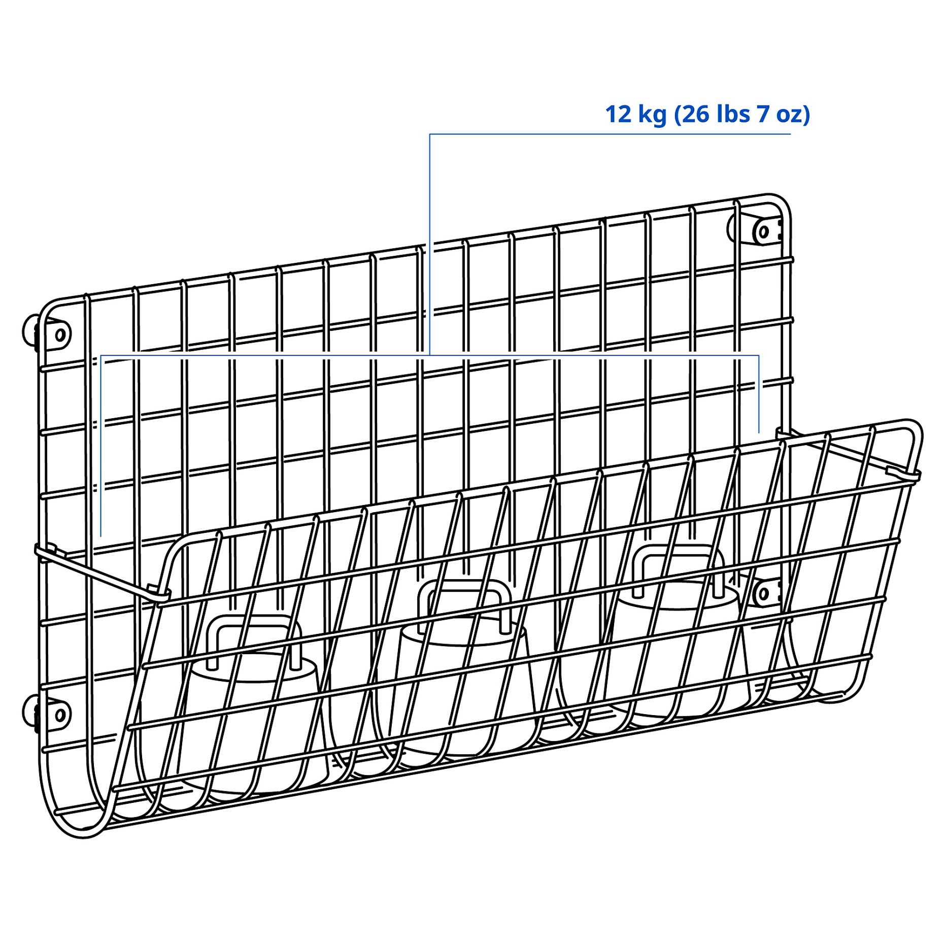 GREJIG, θήκη αποθήκευσης τοίχου, 58x17x28 cm, 806.107.66