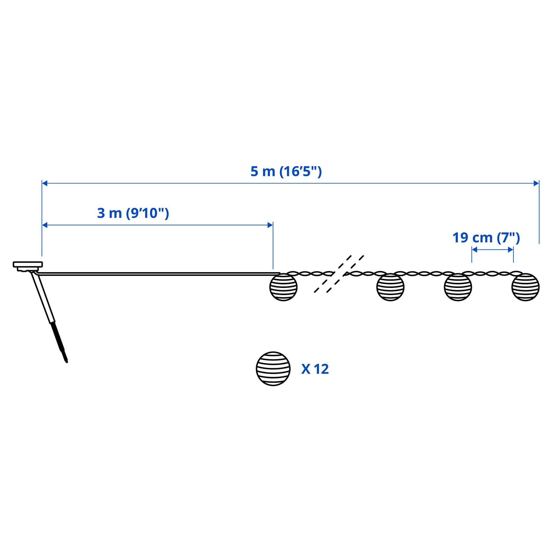 SOLVINDEN, solar-powered lighting chain with built-in LED light source/12 lights, 806.151.70