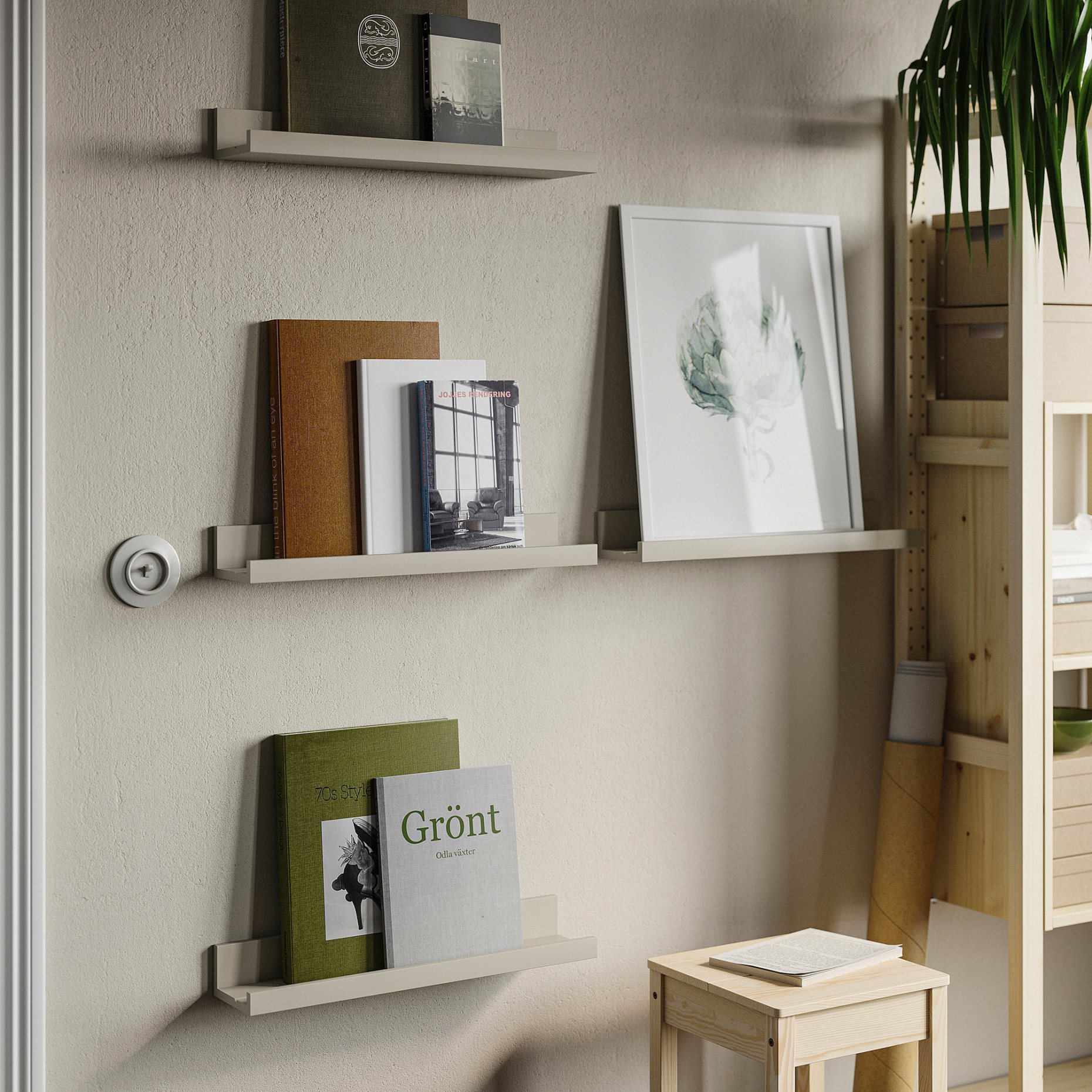 MOSSLANDA, ράφι για κορνίζες, 55 cm, 806.204.83