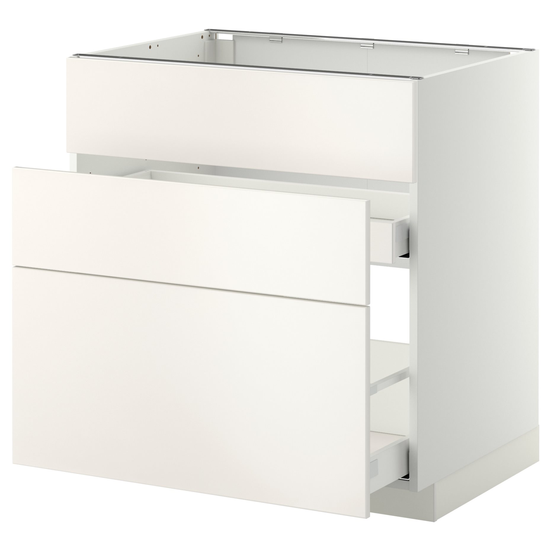 METOD/MAXIMERA, base cabinet for sink+3 fronts/2 drawers, 891.049.09